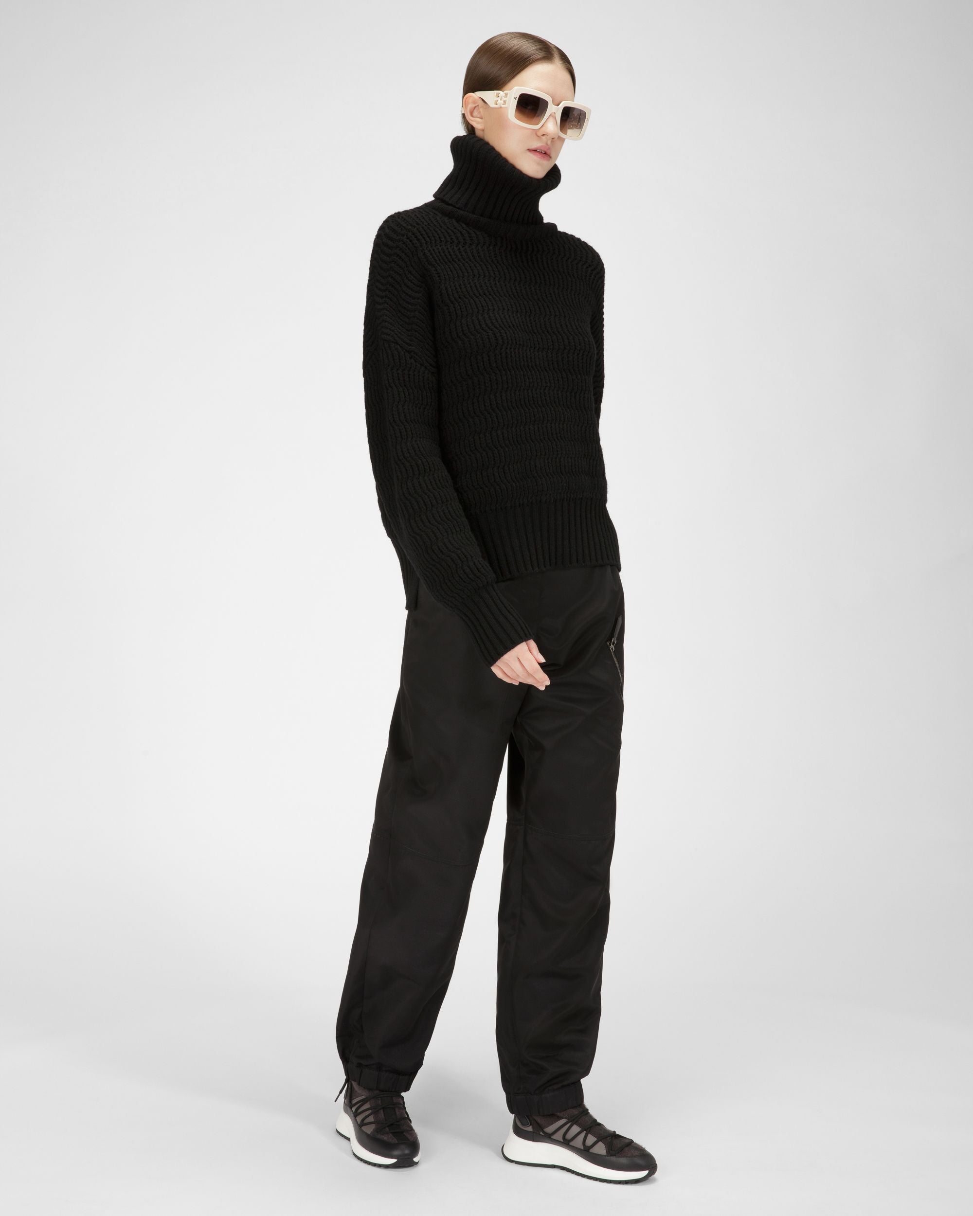 Dalyla Stivali In Tessuto Di Cashmere E Pelle Grigia E Nera - Donna - Bally - 07