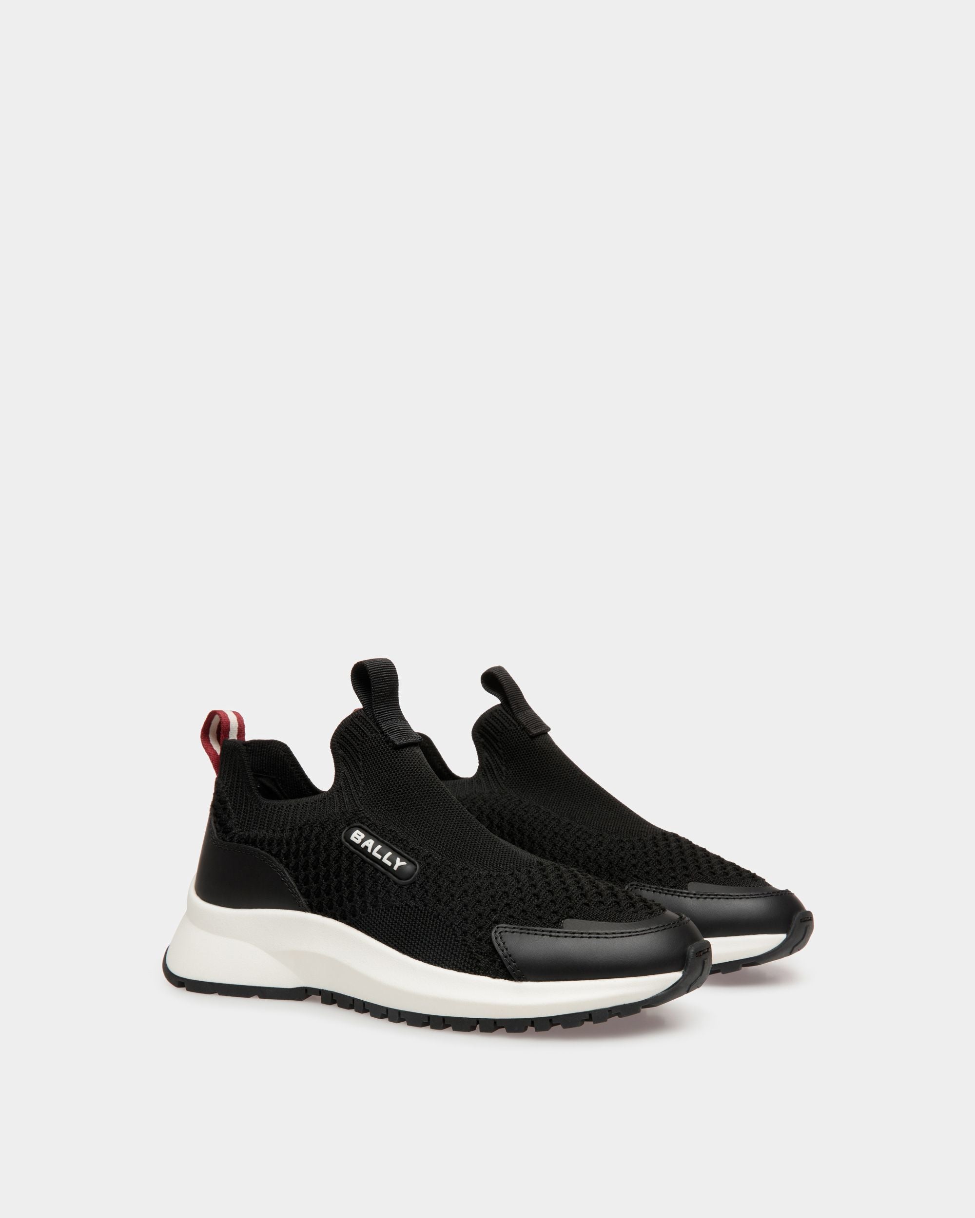Sneaker Outline In Tessuto Nero A Maglia - Donna - Bally - 02