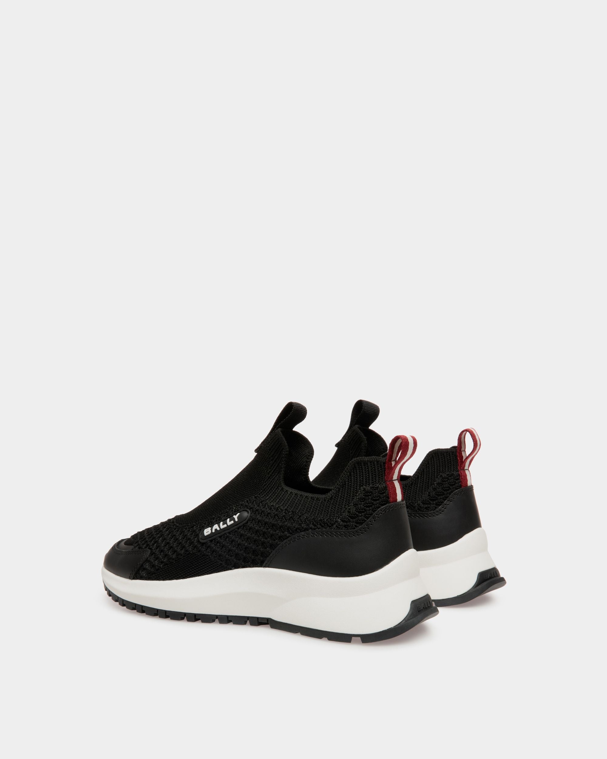 Sneaker Outline In Tessuto Nero A Maglia - Donna - Bally - 03