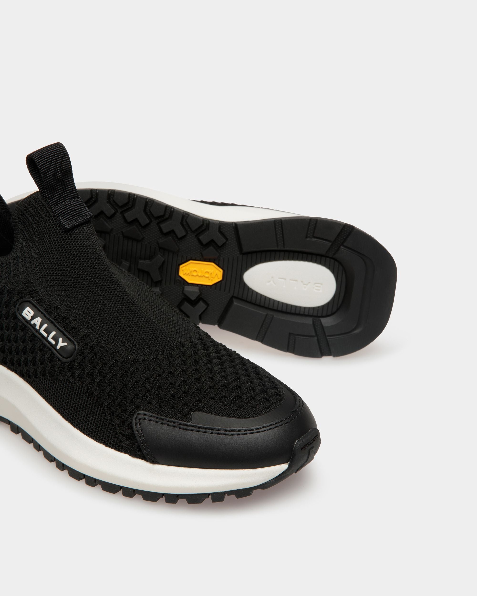 Sneaker Outline In Tessuto Nero A Maglia - Donna - Bally - 04