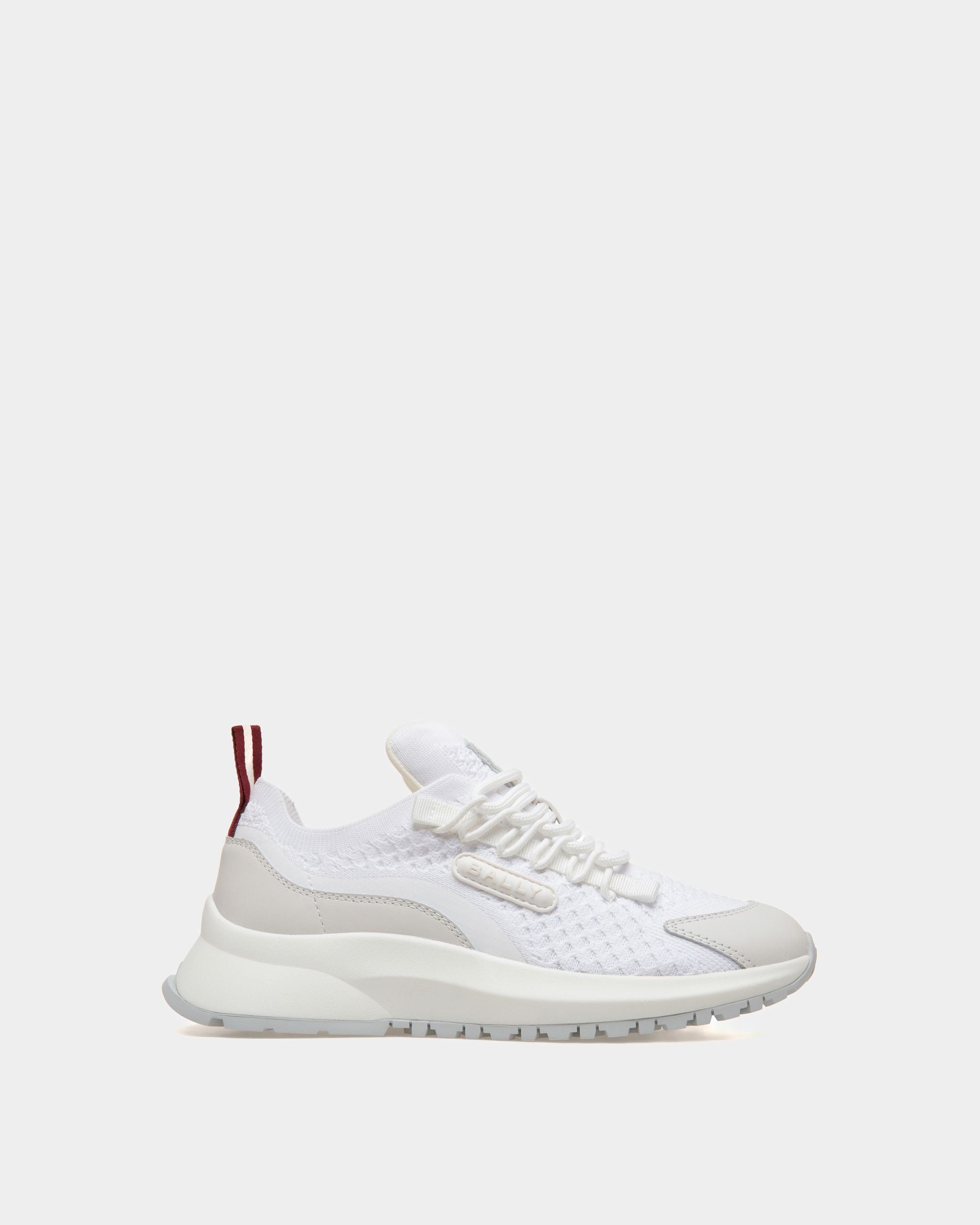 Sneaker Outline In Tessuto Bianco A Maglia - Donna - Bally - 01