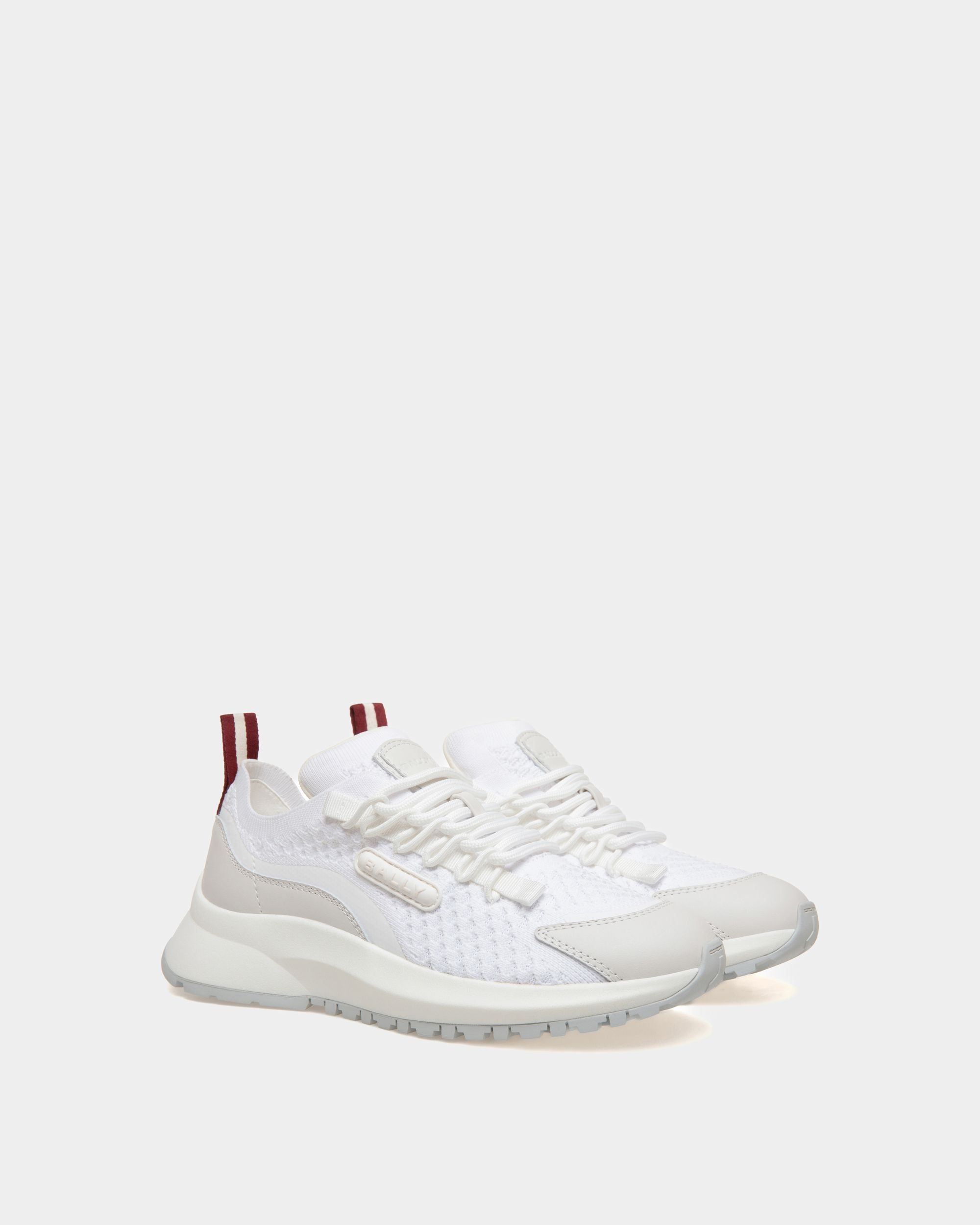 Sneaker Outline In Tessuto Bianco A Maglia - Donna - Bally - 02