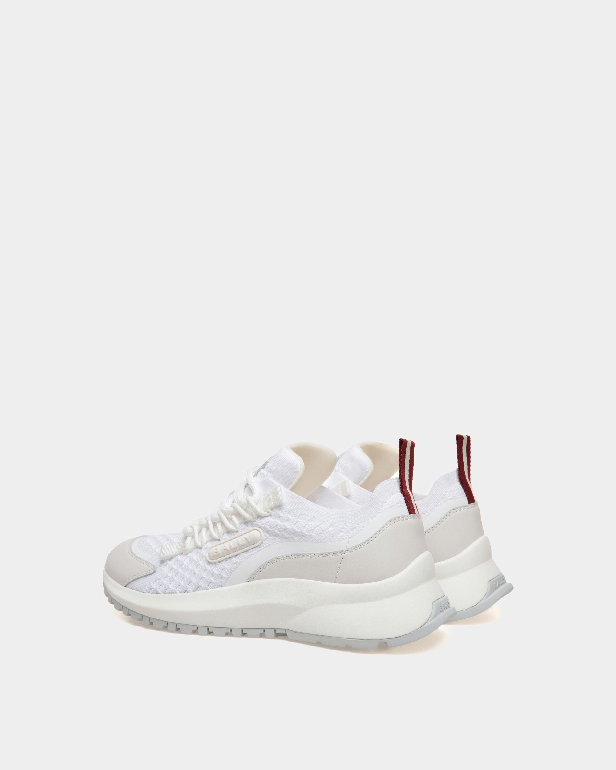 Sneaker Outline In Tessuto Bianco A Maglia - Donna - Bally - 03