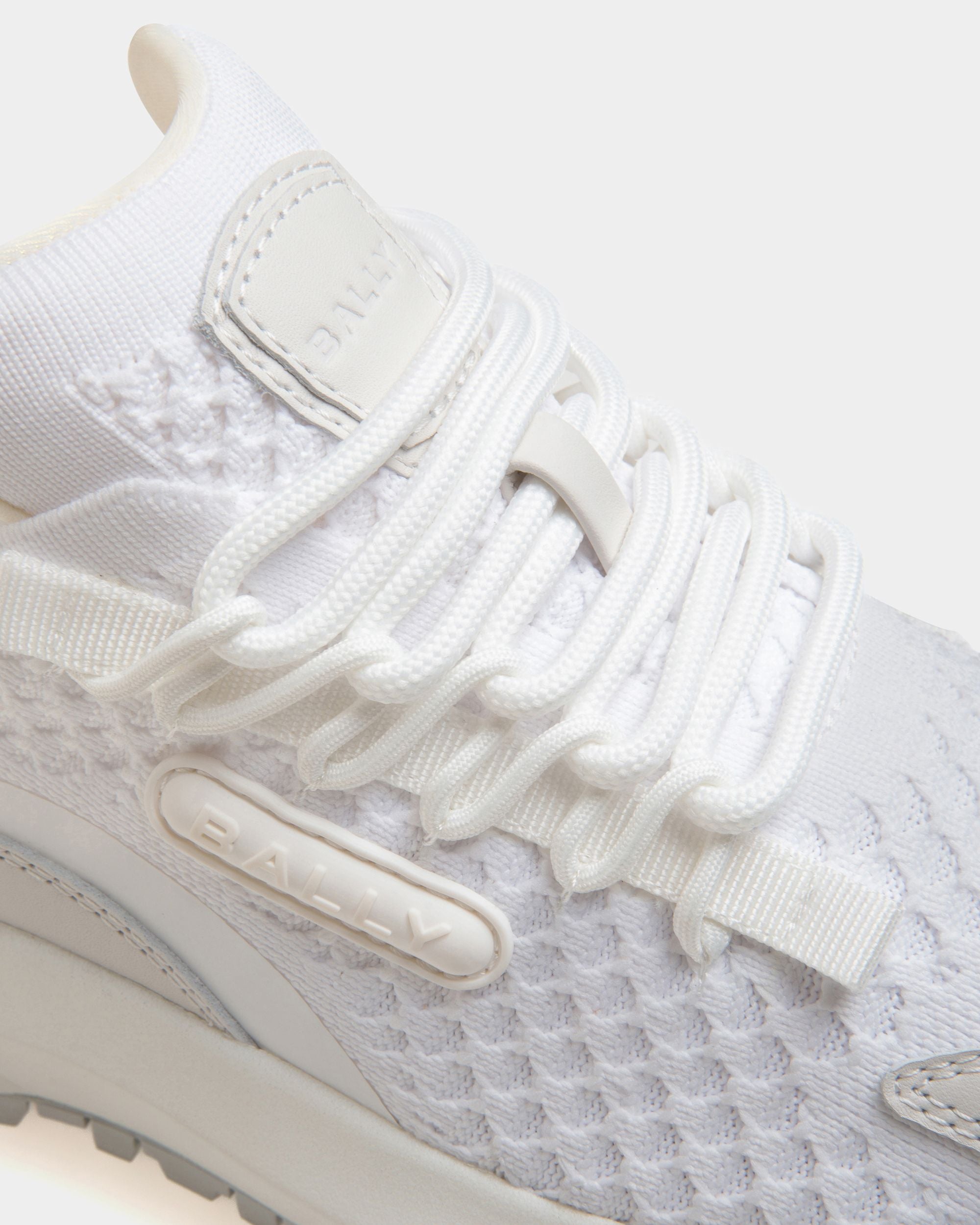 Sneaker Outline In Tessuto Bianco A Maglia - Donna - Bally - 05