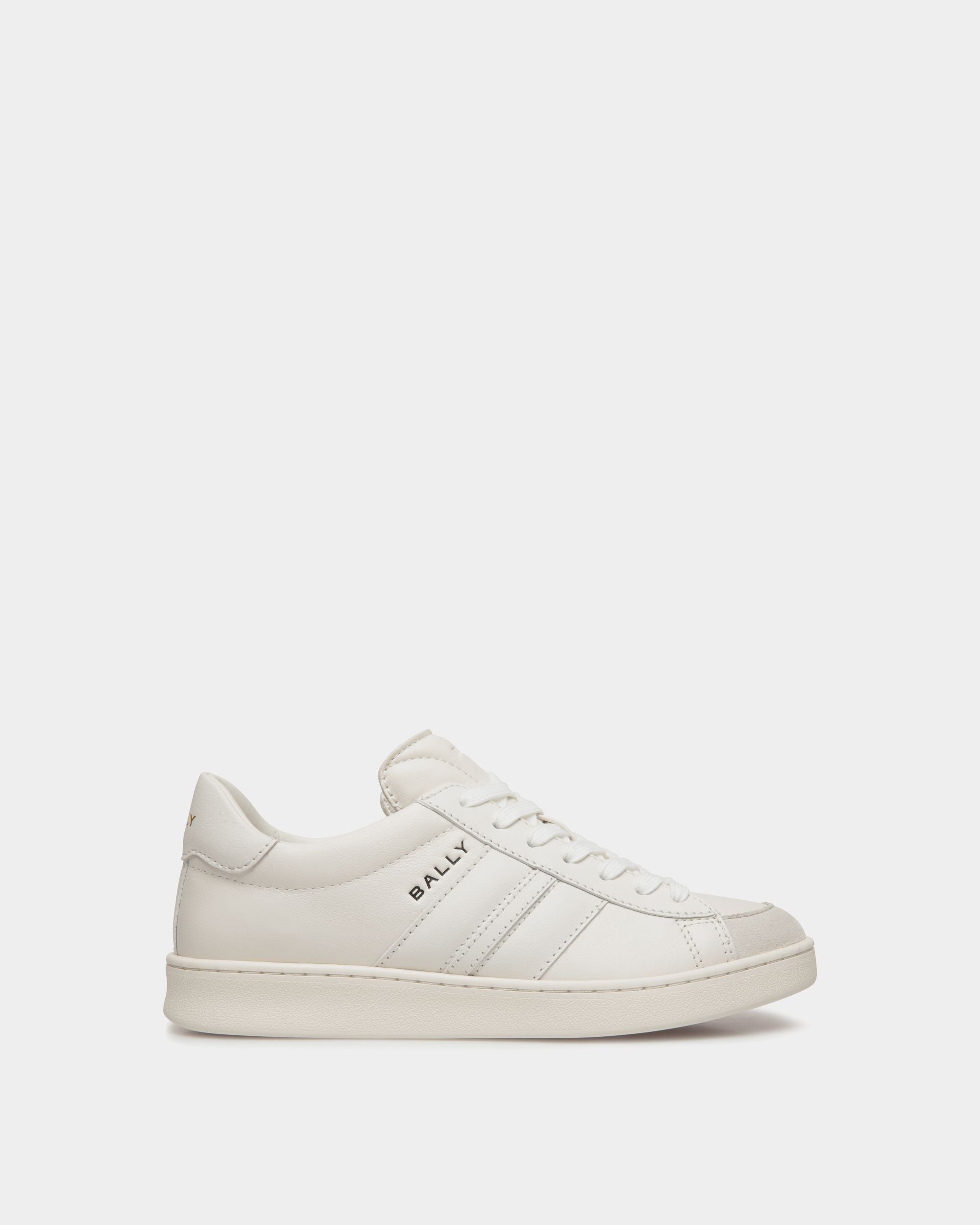 Sneaker Tennis In Pelle Bianca - Donna - Bally - 01