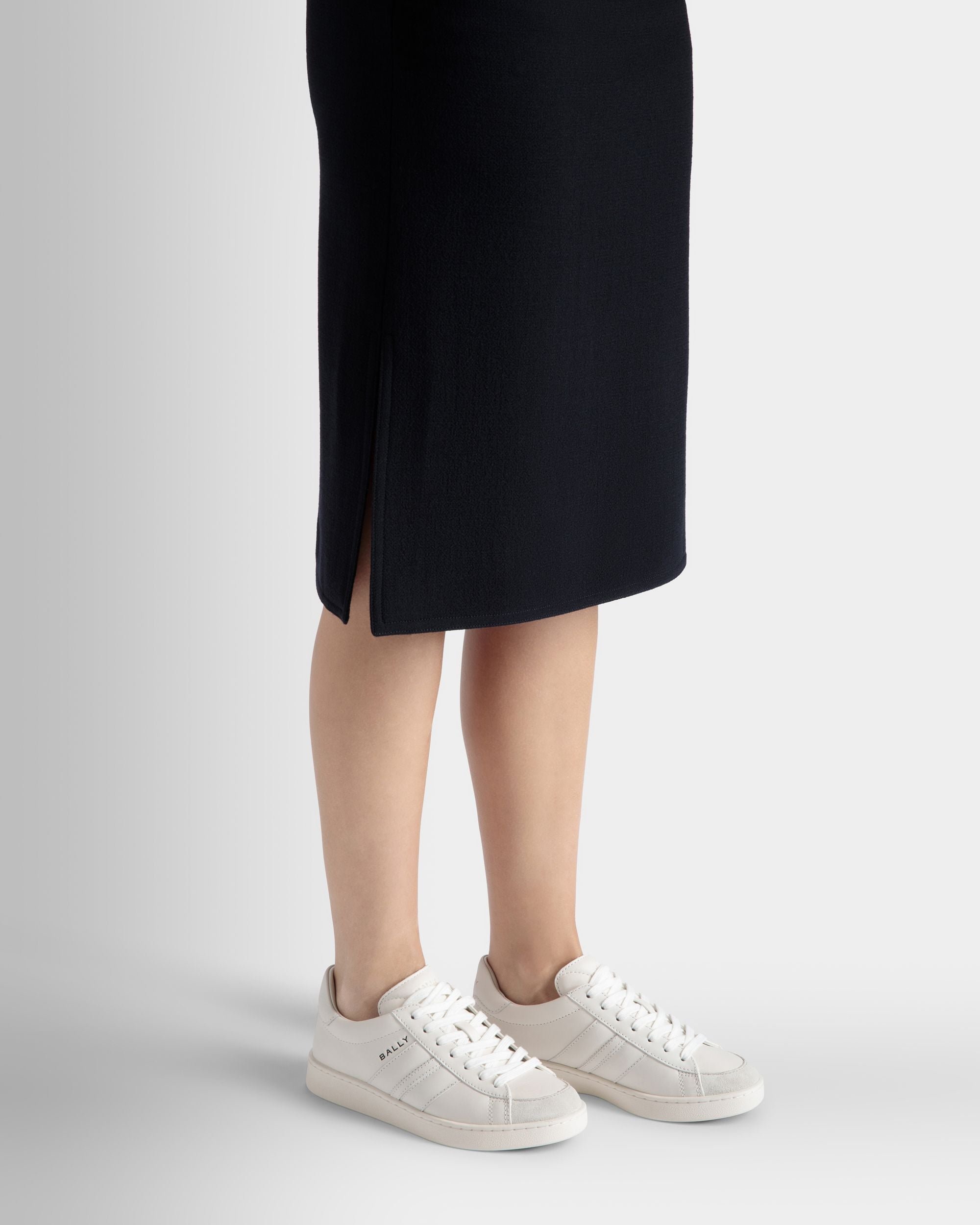 Sneaker Tennis In Pelle Bianca - Donna - Bally - 02