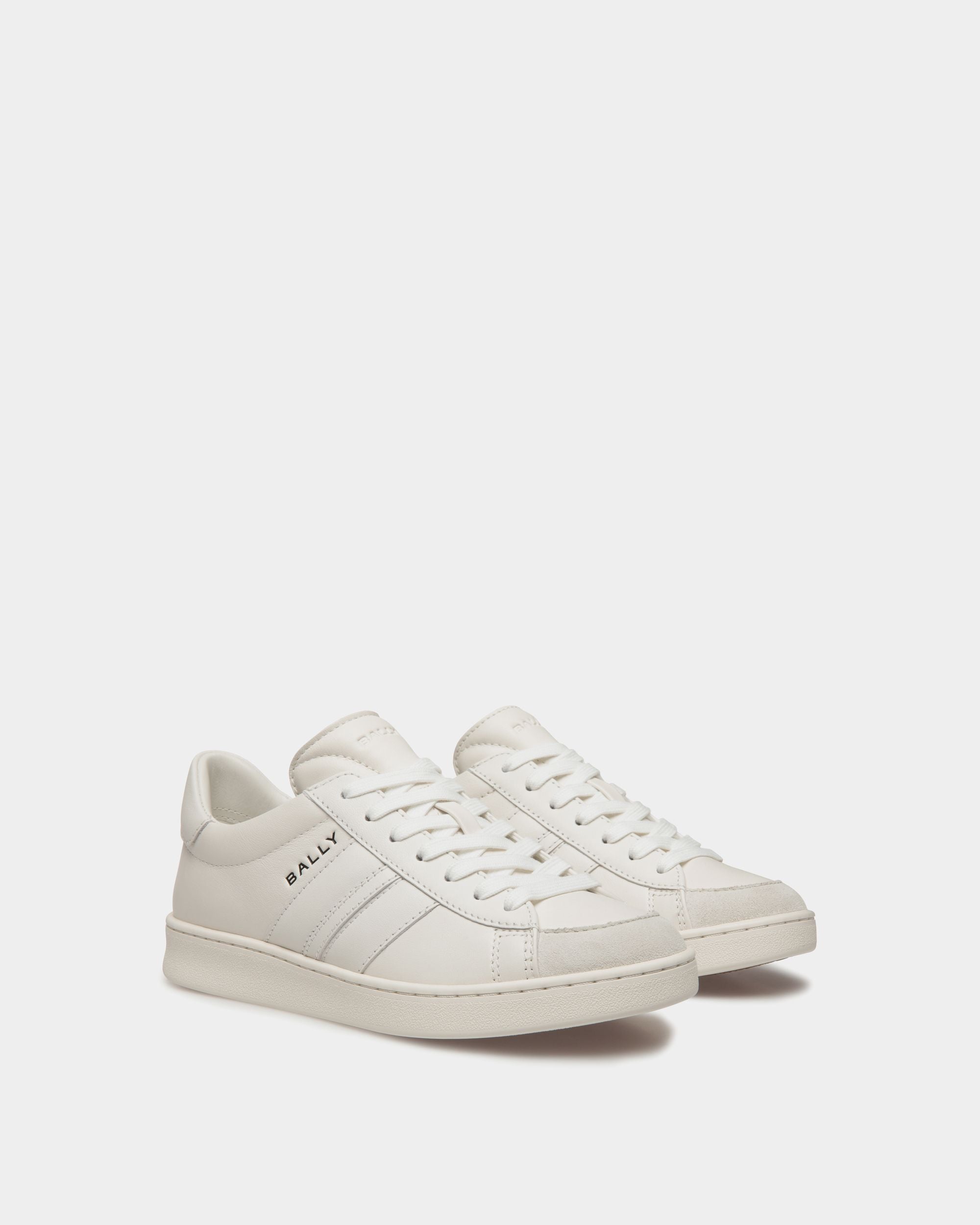 Sneaker Tennis In Pelle Bianca - Donna - Bally - 03