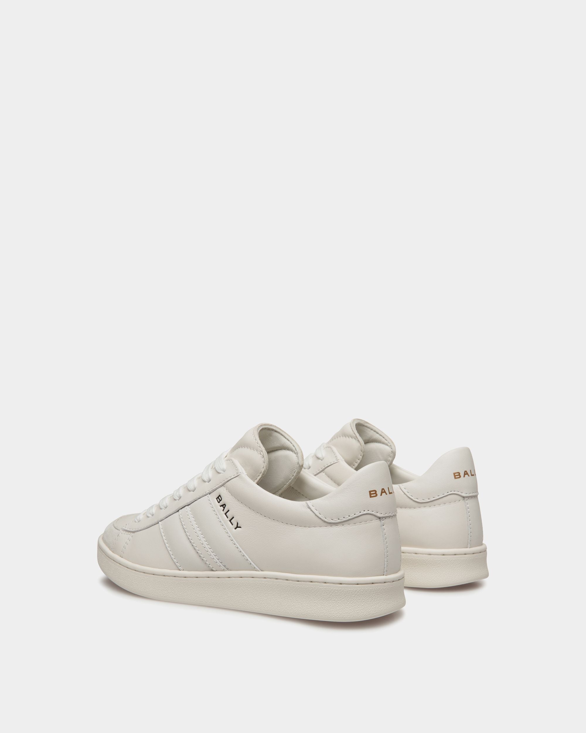 Sneaker Tennis In Pelle Bianca - Donna - Bally - 04