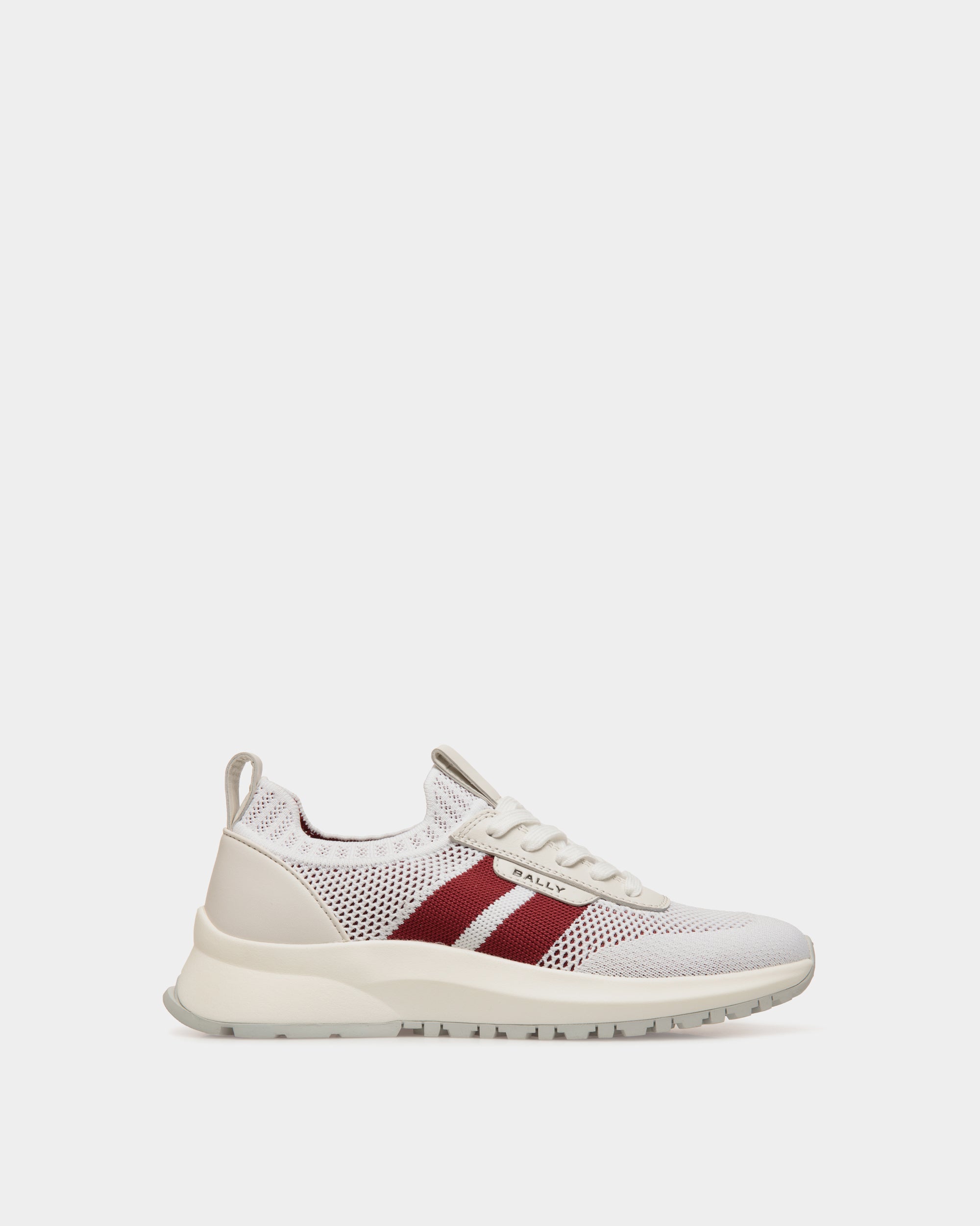 Sneaker Outline In Maglia Bianca E Rossa - Donna - Bally - 01