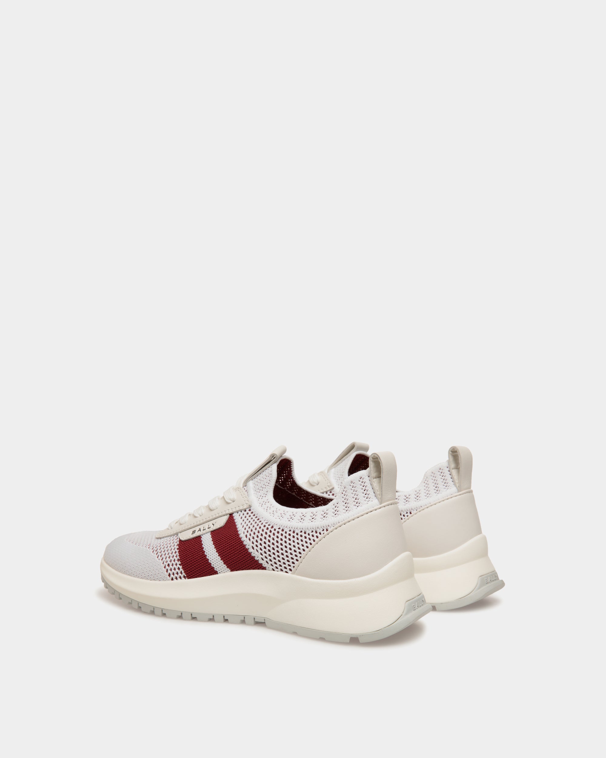 Sneaker Outline In Maglia Bianca E Rossa - Donna - Bally - 03
