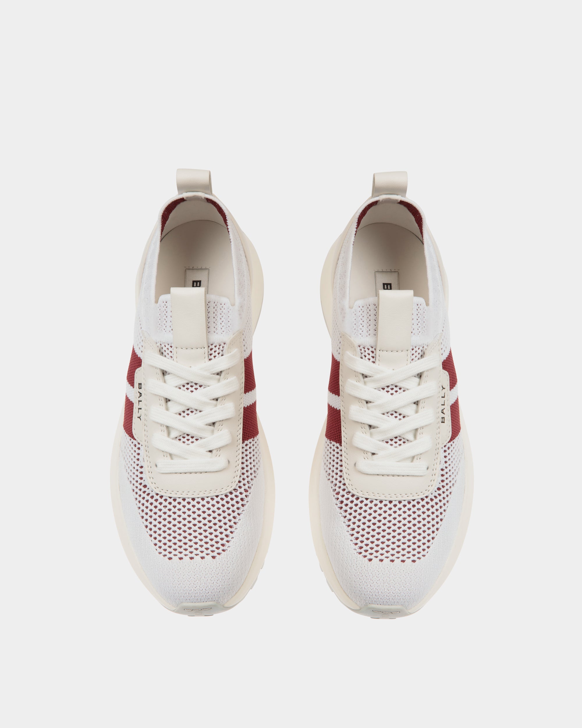 Sneaker Outline In Maglia Bianca E Rossa - Donna - Bally - 04