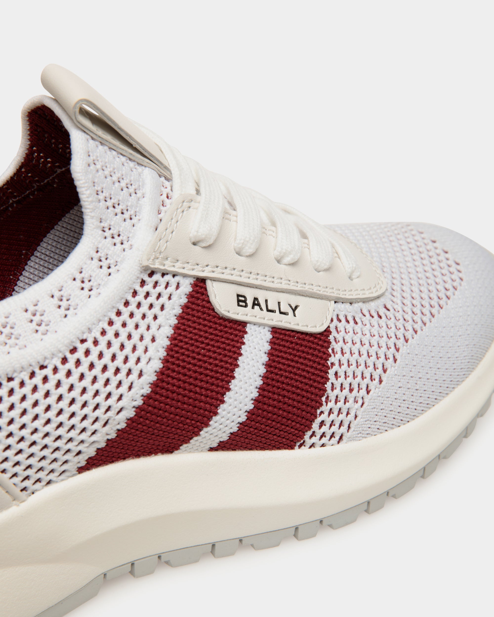 Sneaker Outline In Maglia Bianca E Rossa - Donna - Bally - 05
