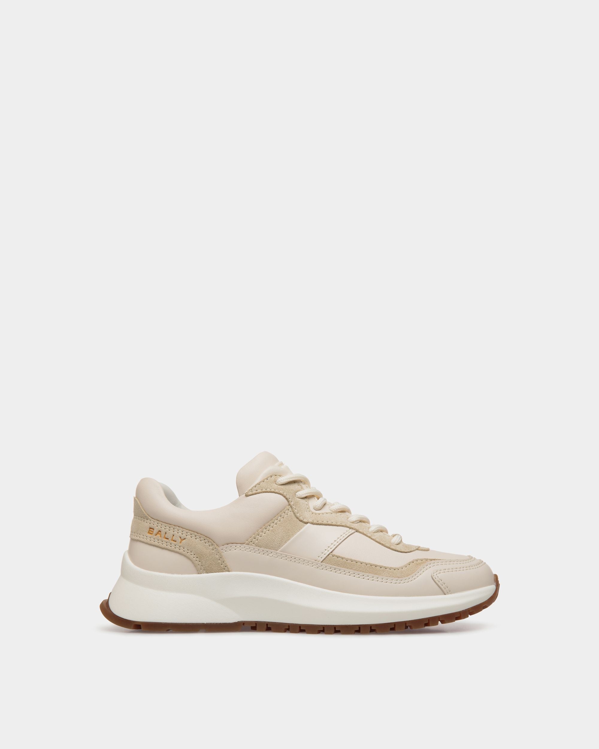 Sneaker Outline In Pelle Color Avorio E Champagne - Donna - Bally - 01