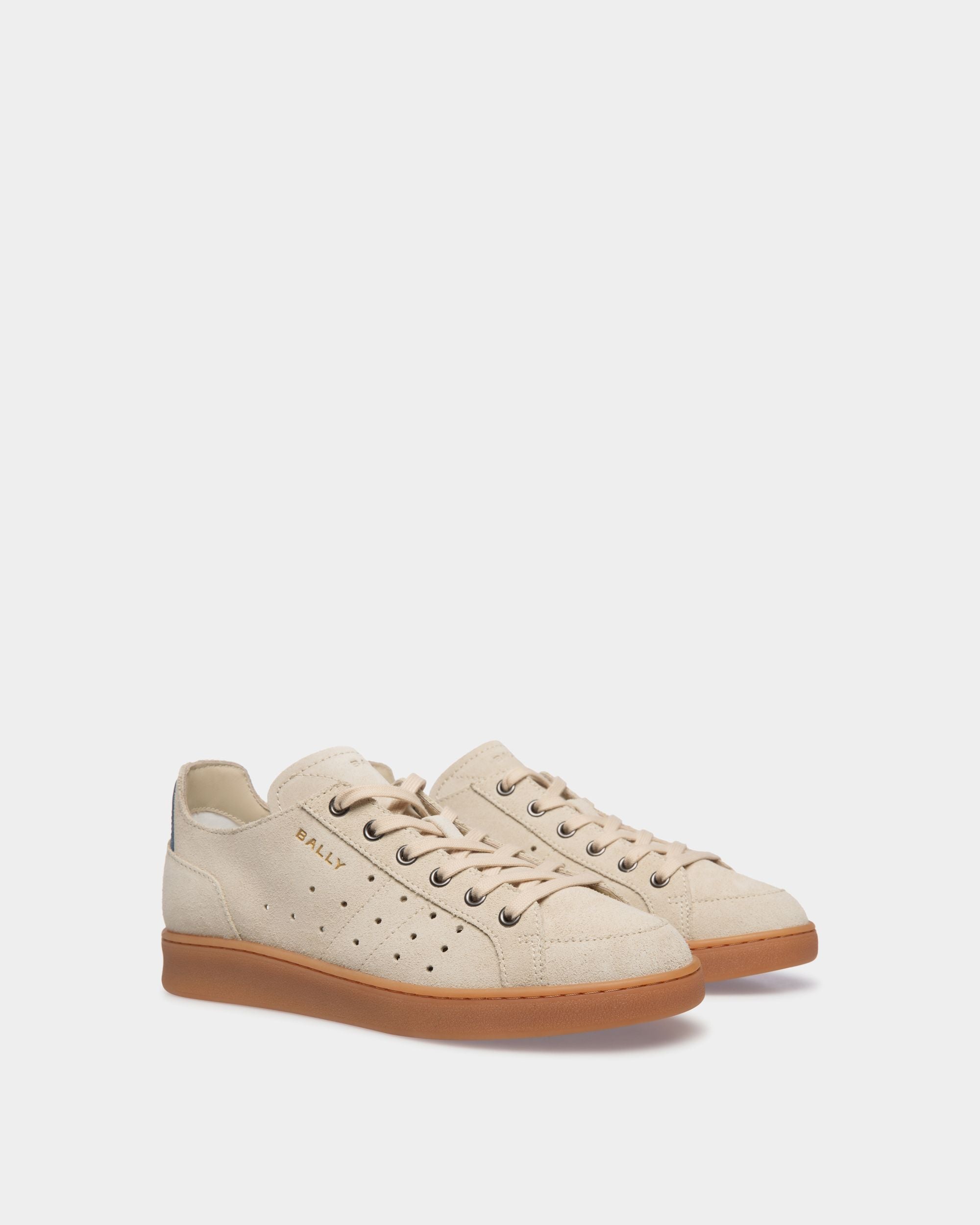 Sneaker Tennis In Pelle Scamosciata Color Champagne - Donna - Bally - 03