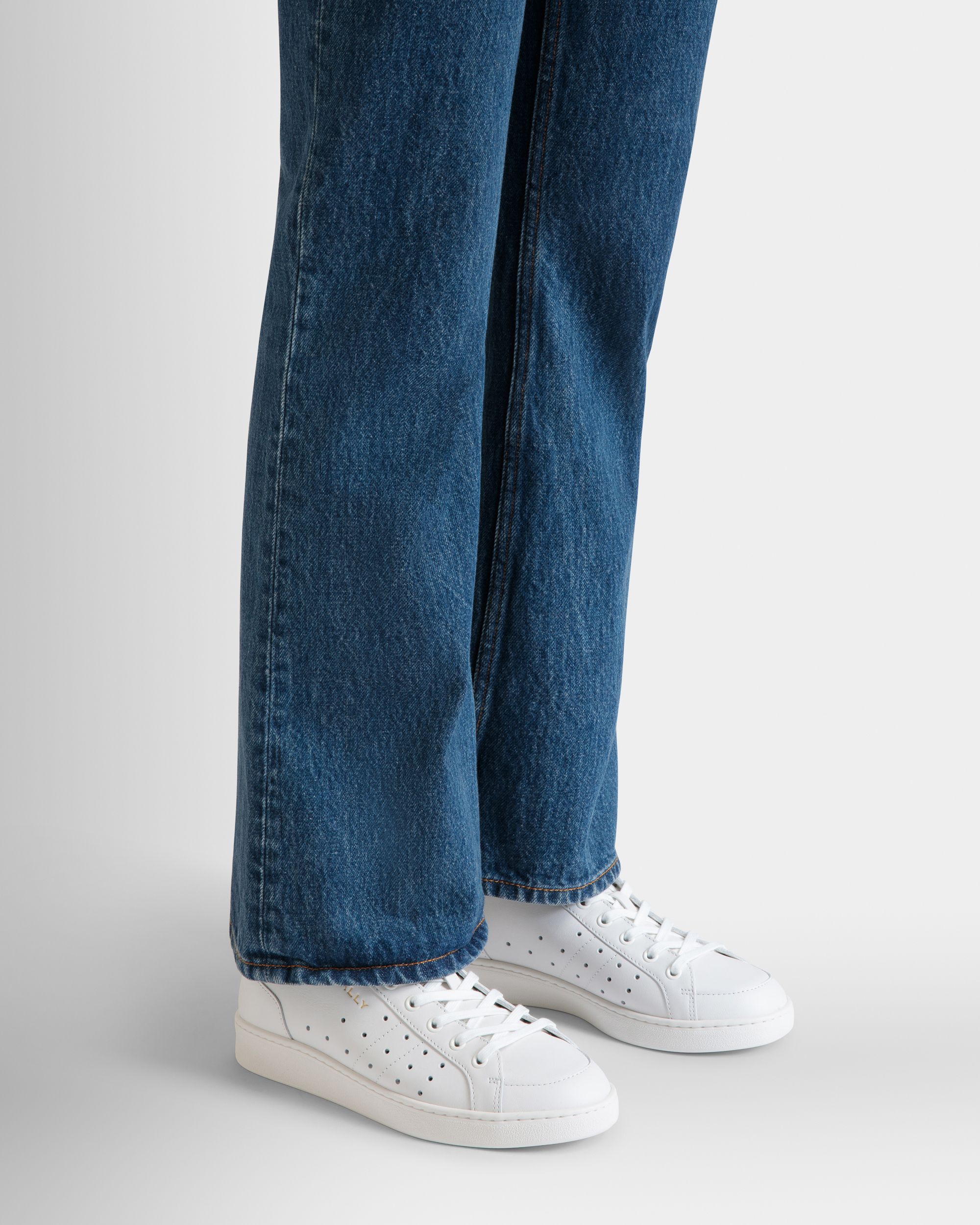Sneaker Tennis In Pelle Bianca - Donna - Bally - 02