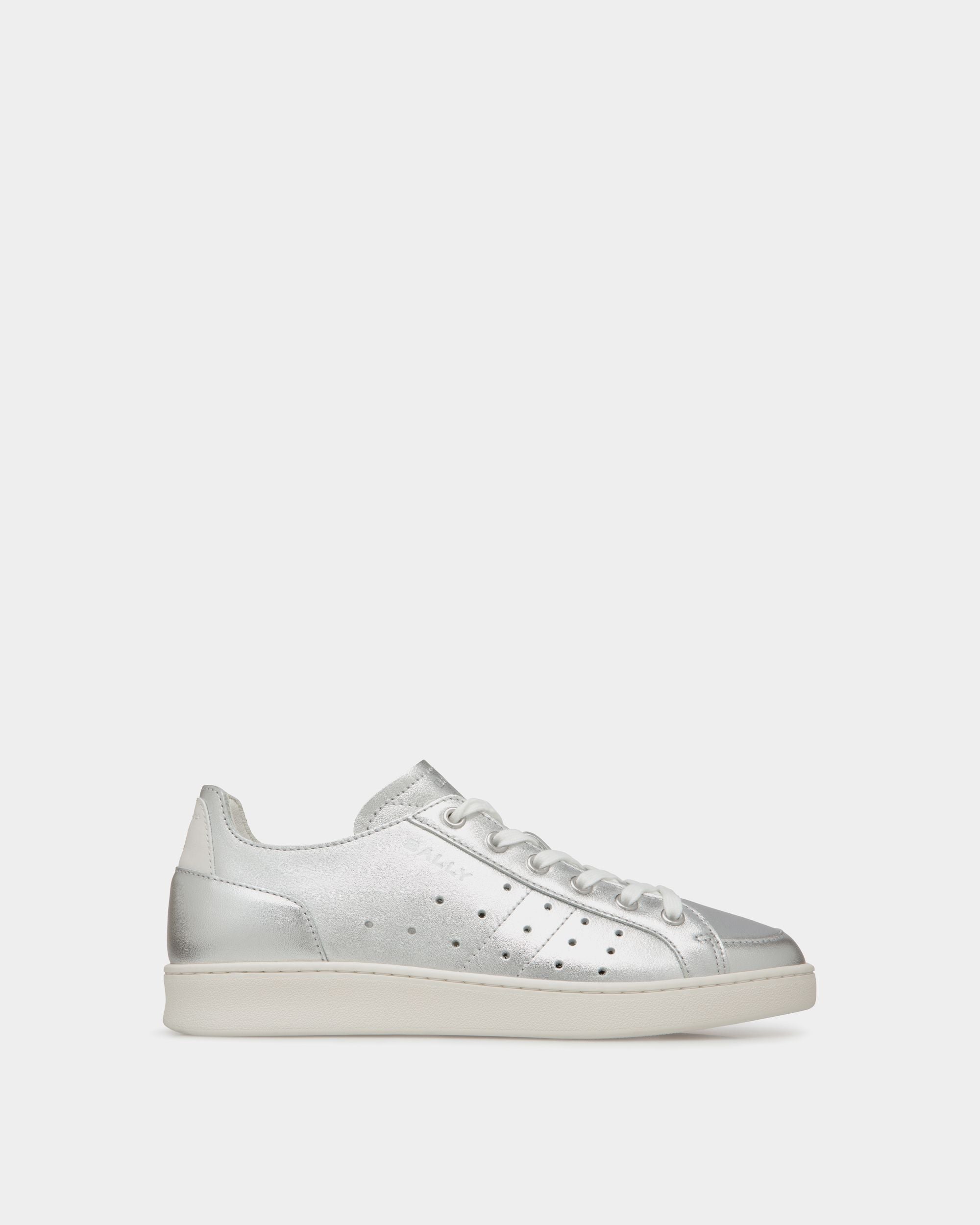 Tennis Sneaker In Silver Leather - Donna - Bally - 01