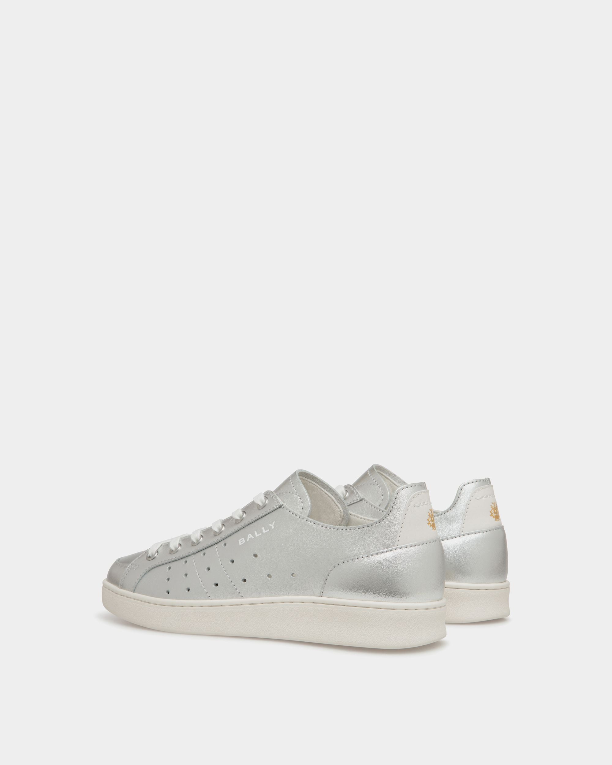 Tennis Sneaker In Silver Leather - Donna - Bally - 03