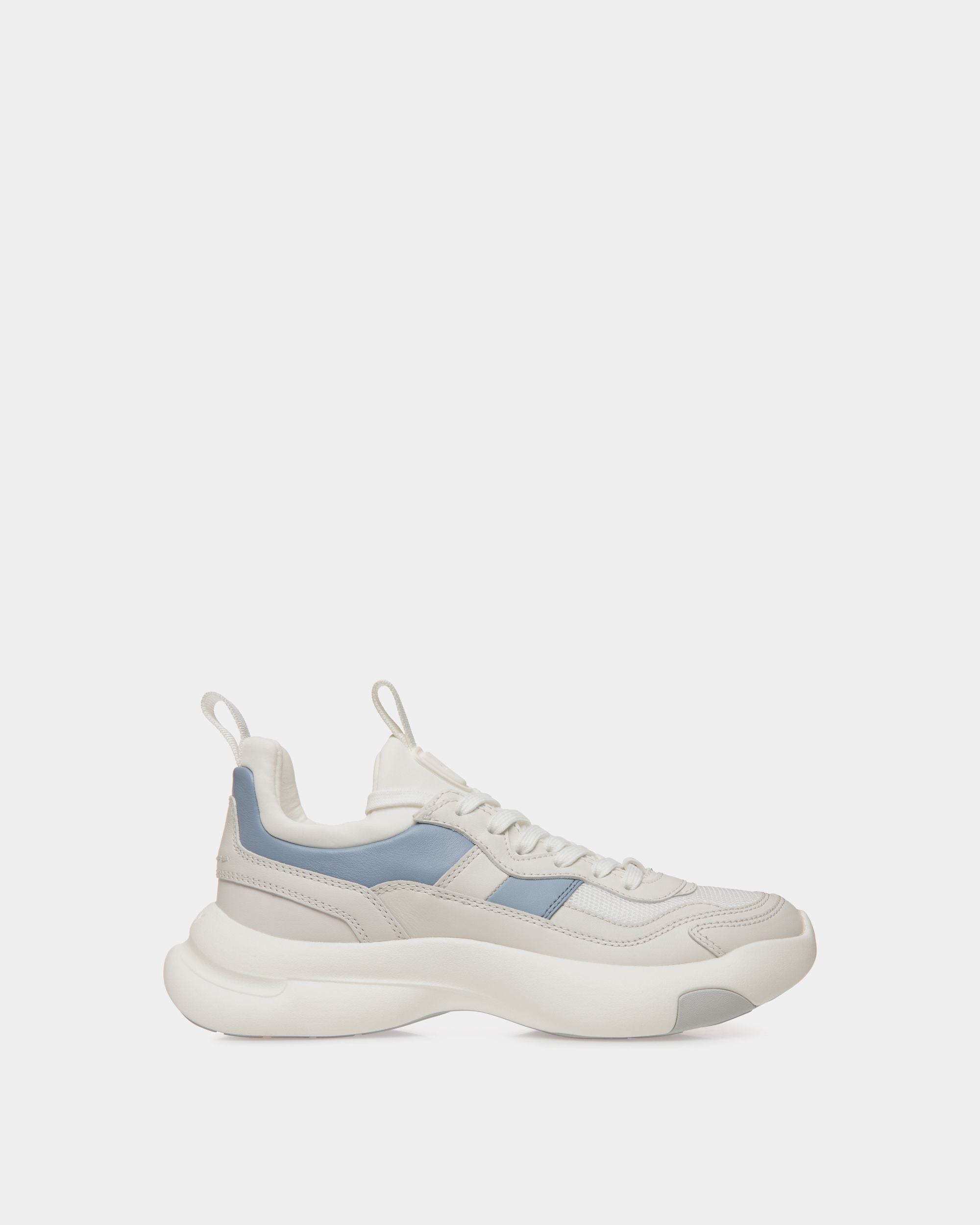 Sneaker Dune In Pelle Bianca E Light Blue - Donna - Bally - 01