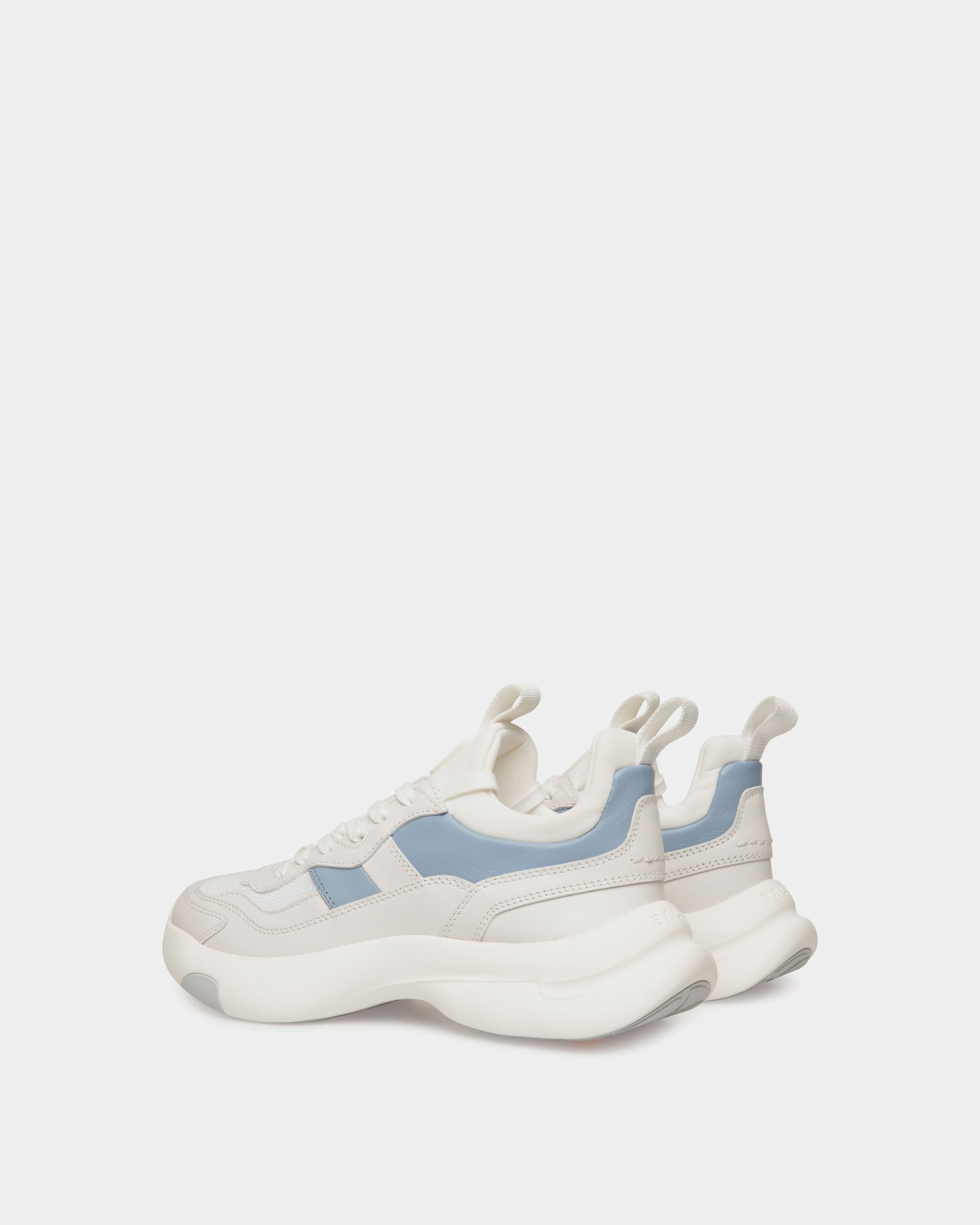 Sneaker Dune In Pelle Bianca E Light Blue - Donna - Bally - 04