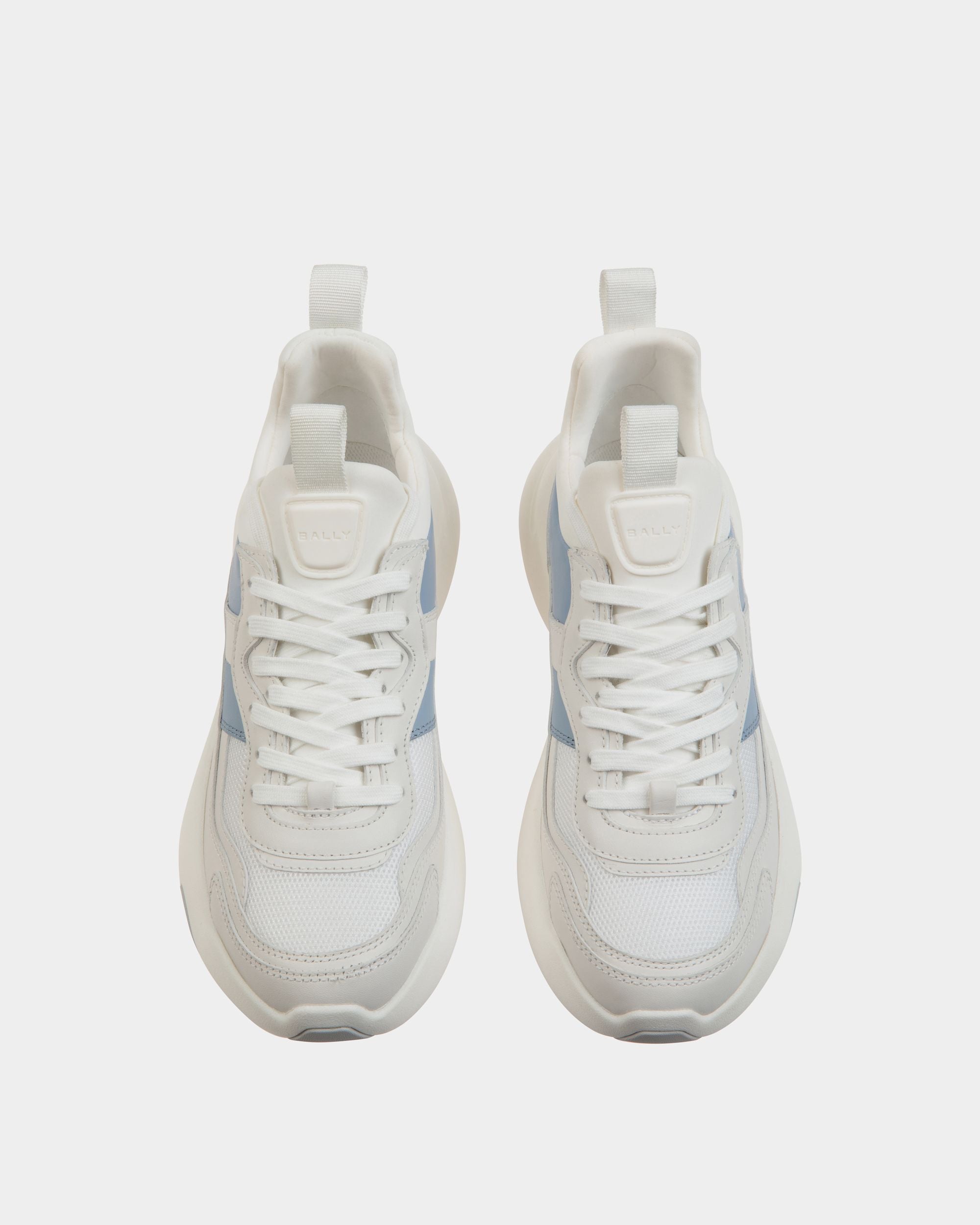 Sneaker Dune In Pelle Bianca E Light Blue - Donna - Bally - 05
