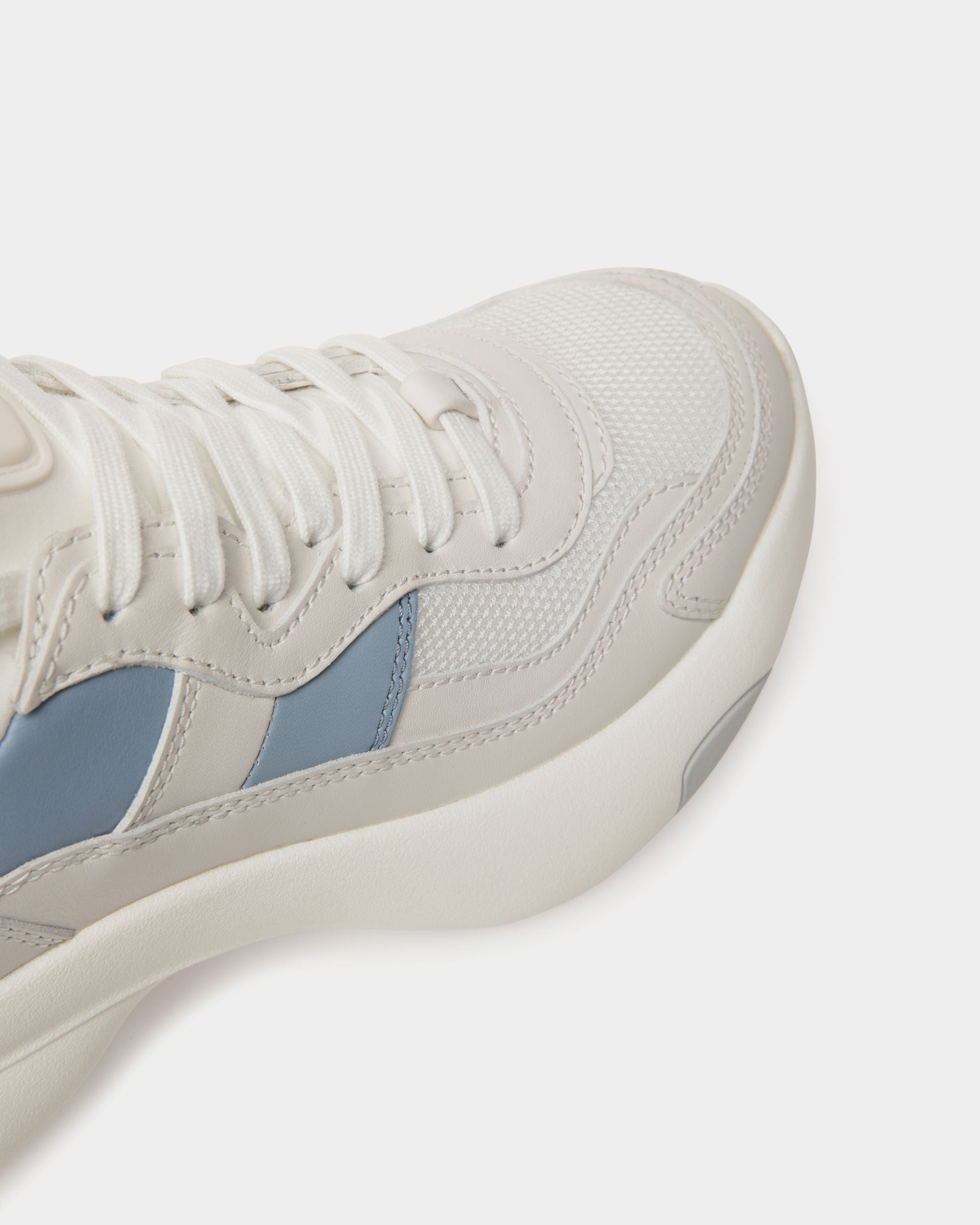 Sneaker Dune In Pelle Bianca E Light Blue - Donna - Bally - 06