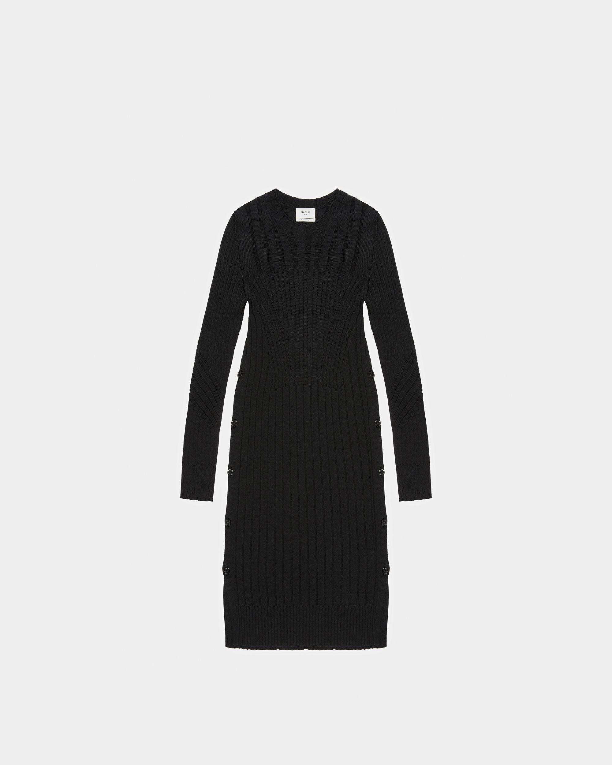 Abito Lavorato A Maglia In Misto Seta E Cotone Nero - Donna - Bally - 01