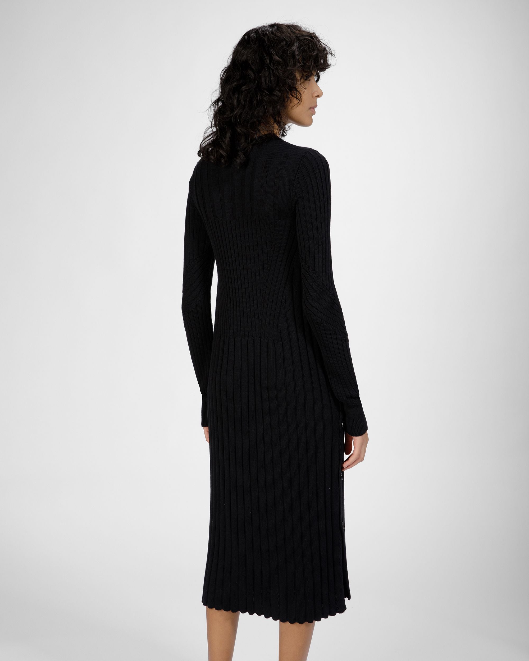 Abito Lavorato A Maglia In Misto Seta E Cotone Nero - Donna - Bally - 02