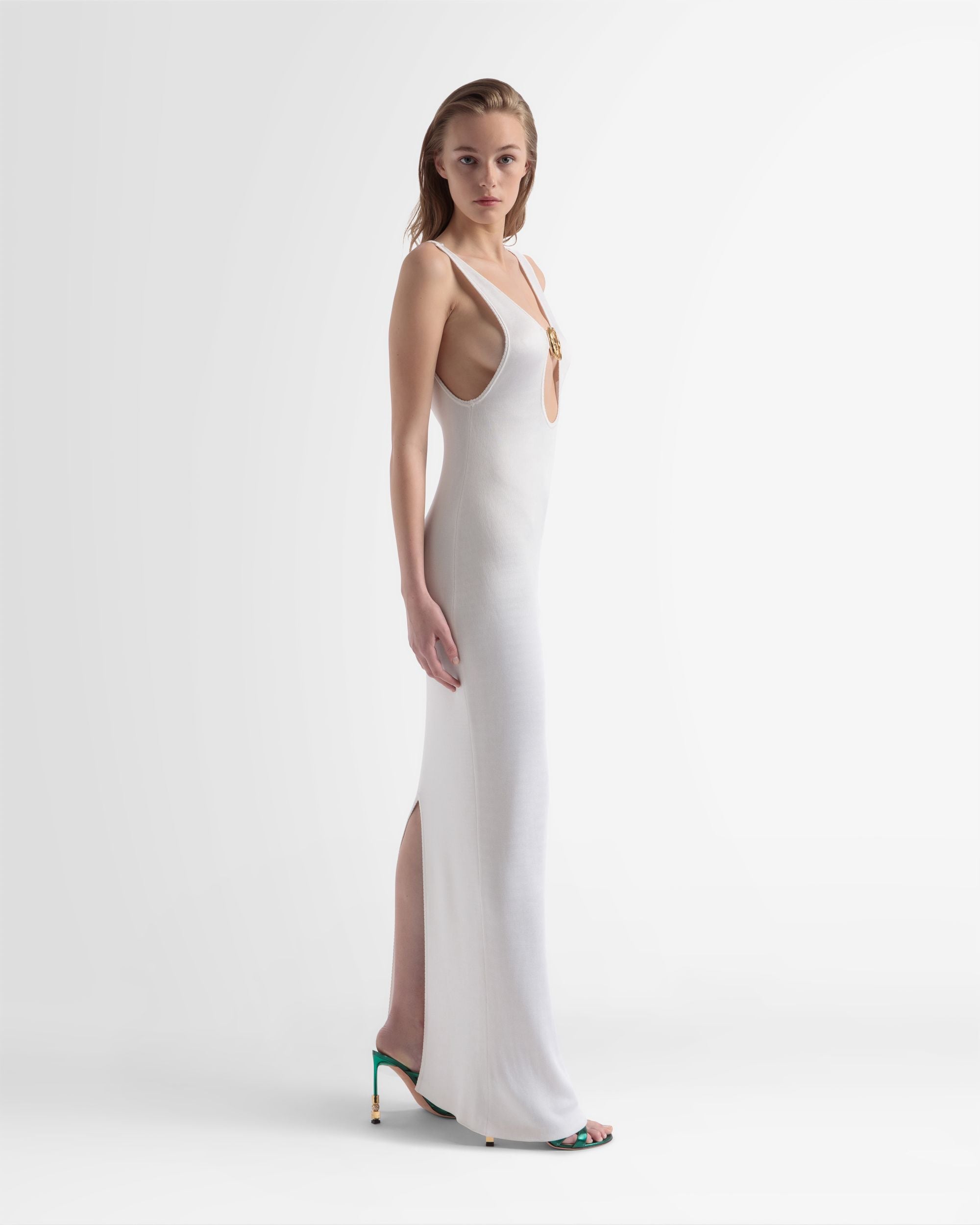 Abito Cut-Out Lavorato A Maglia In Bianco - Donna - Bally - 04