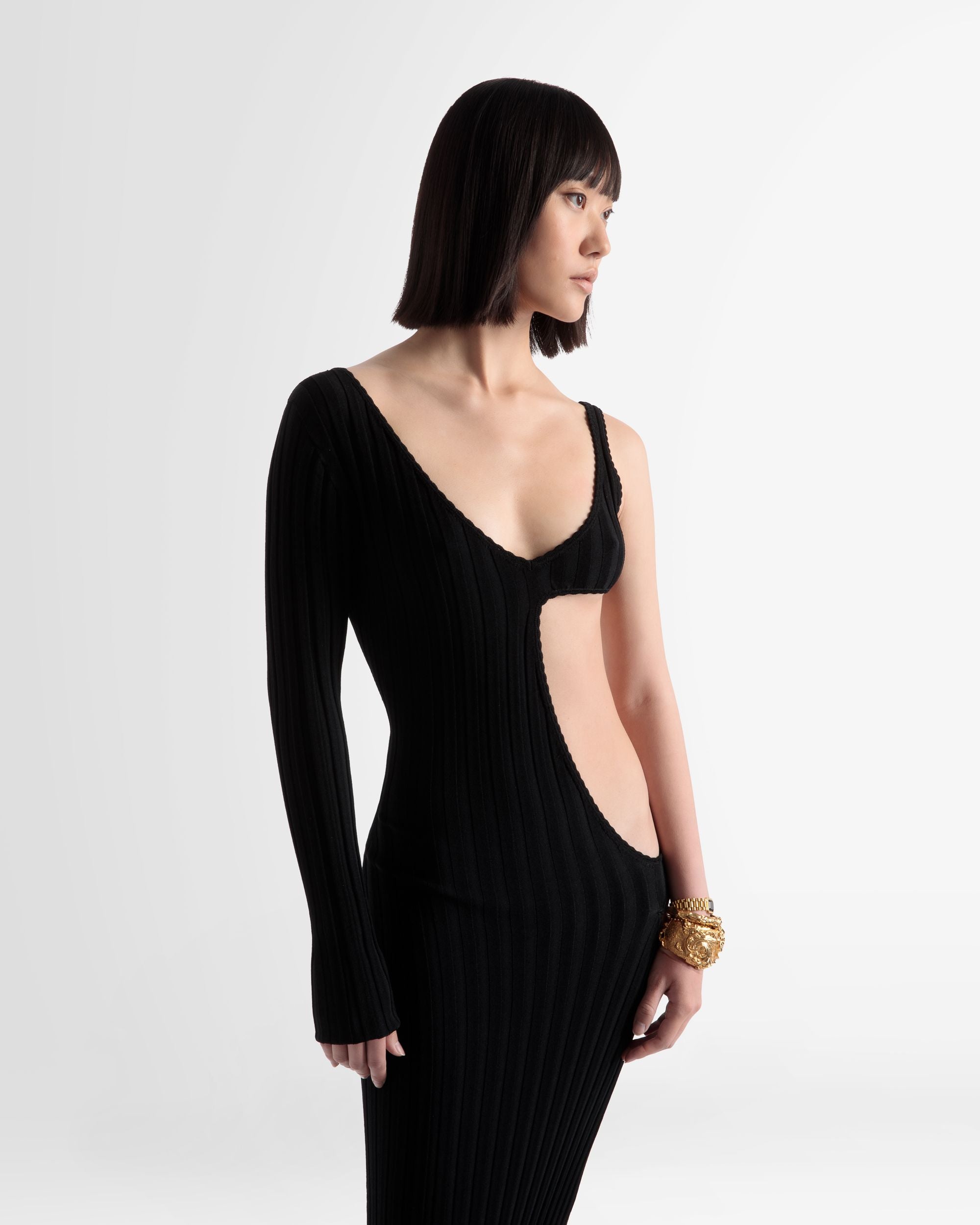 Abito Cut-Out Lavorato A Maglia In Nero - Donna - Bally - 02