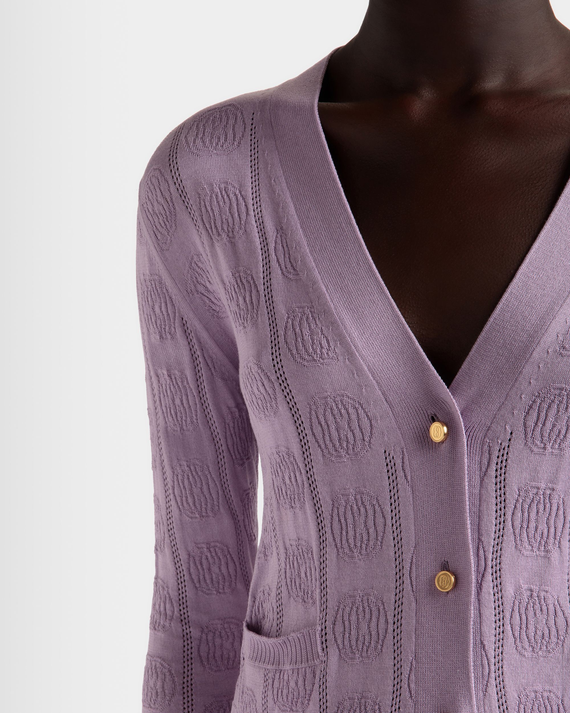 Cardigan In Misto Seta Lilla - Donna - Bally - 04
