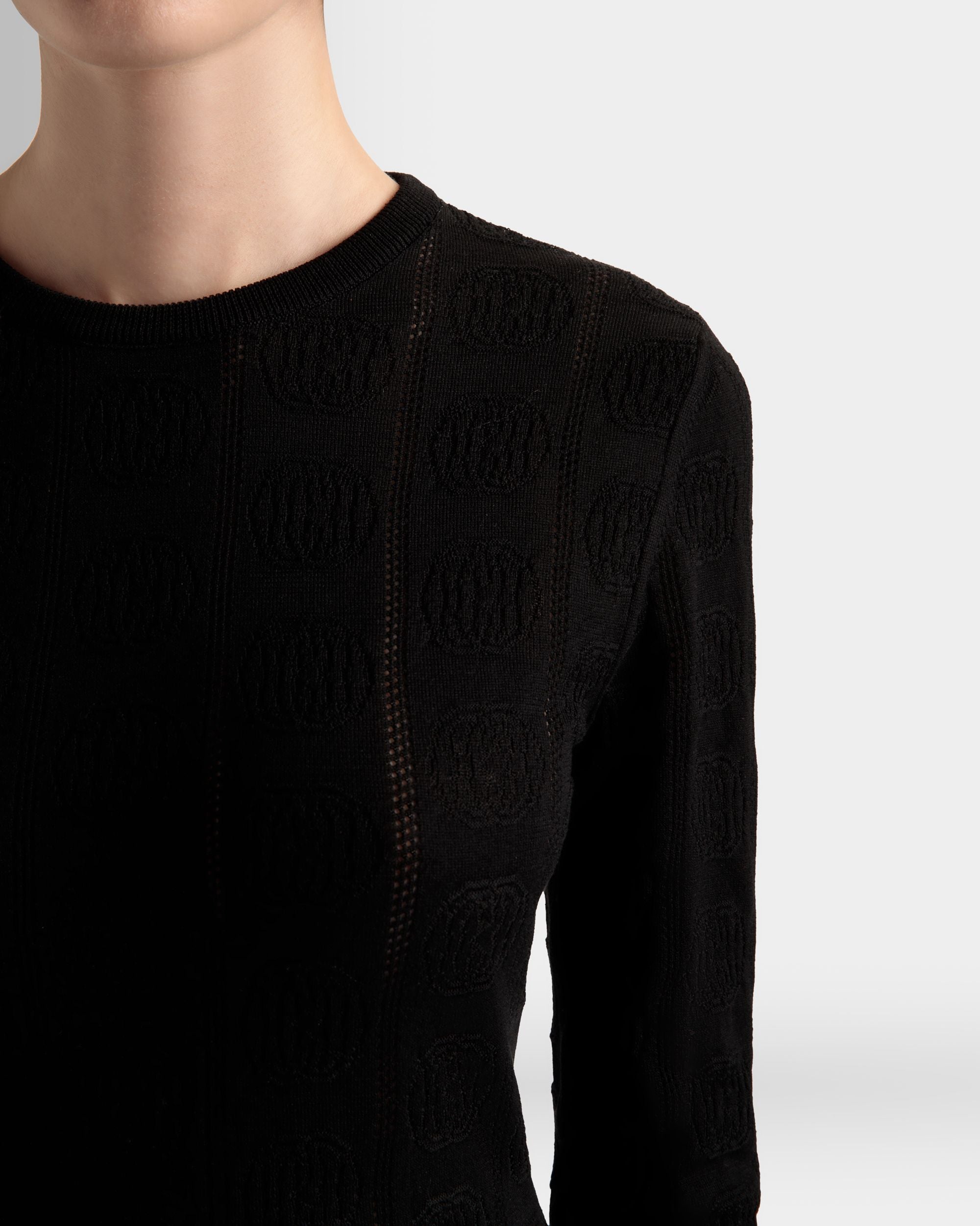 Top Girocollo In Seta E Cotone Nero - Donna - Bally - 04