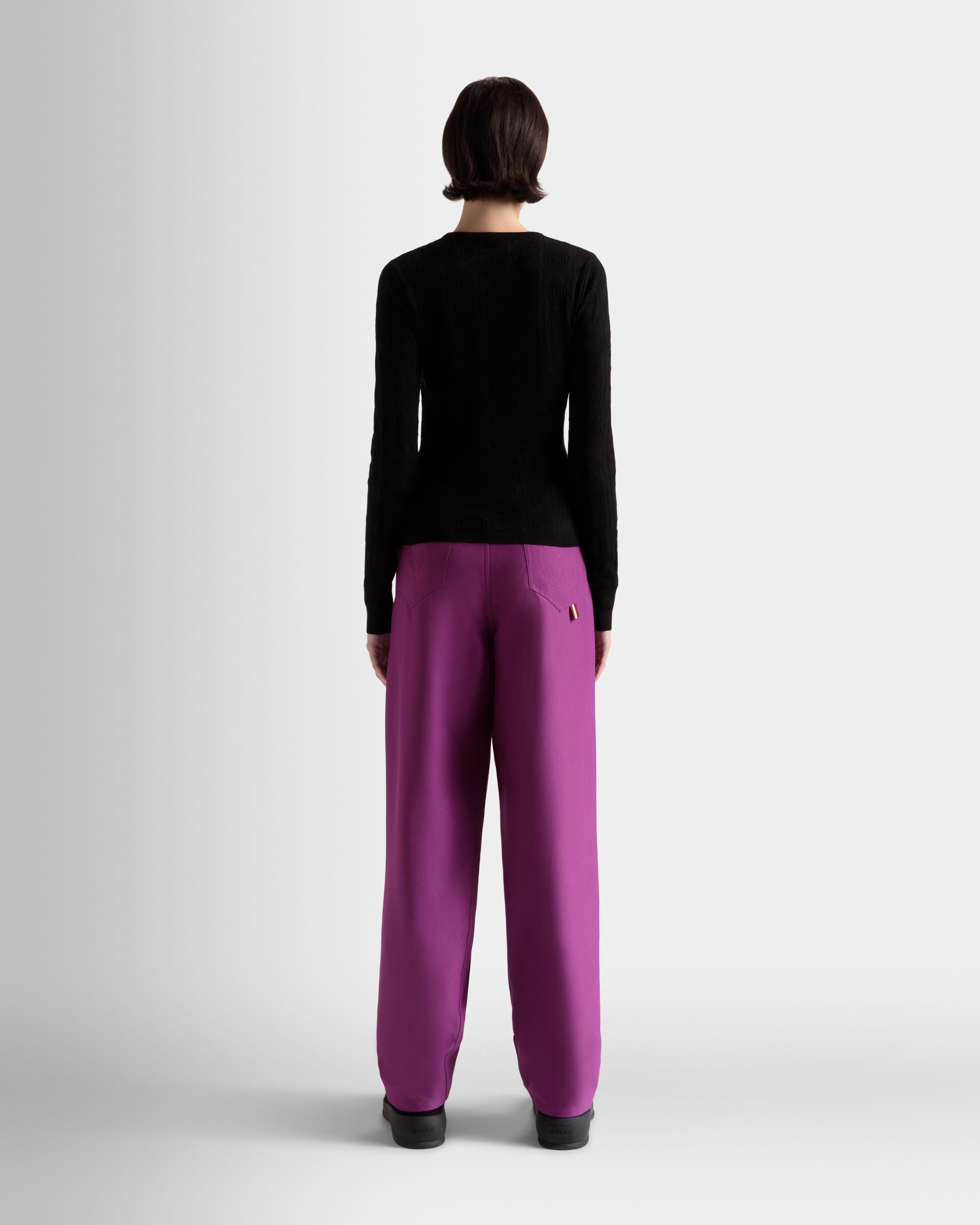 Top Girocollo In Seta E Cotone Nero - Donna - Bally - 06
