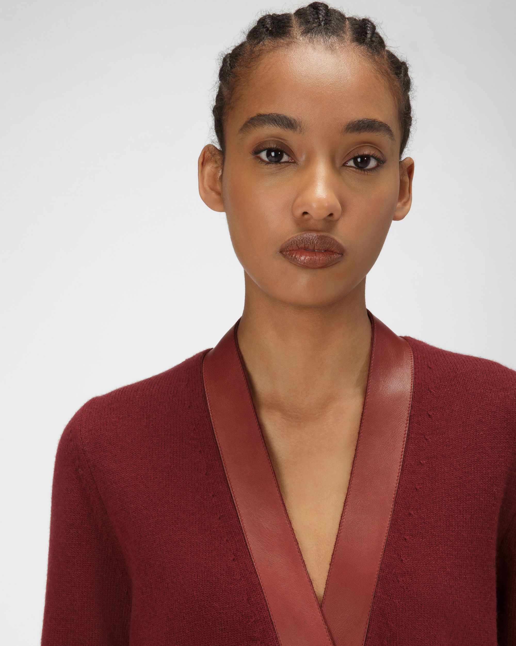 Cardigan Con Cintura In Lana Rosso Heritage - Donna - Bally - 02
