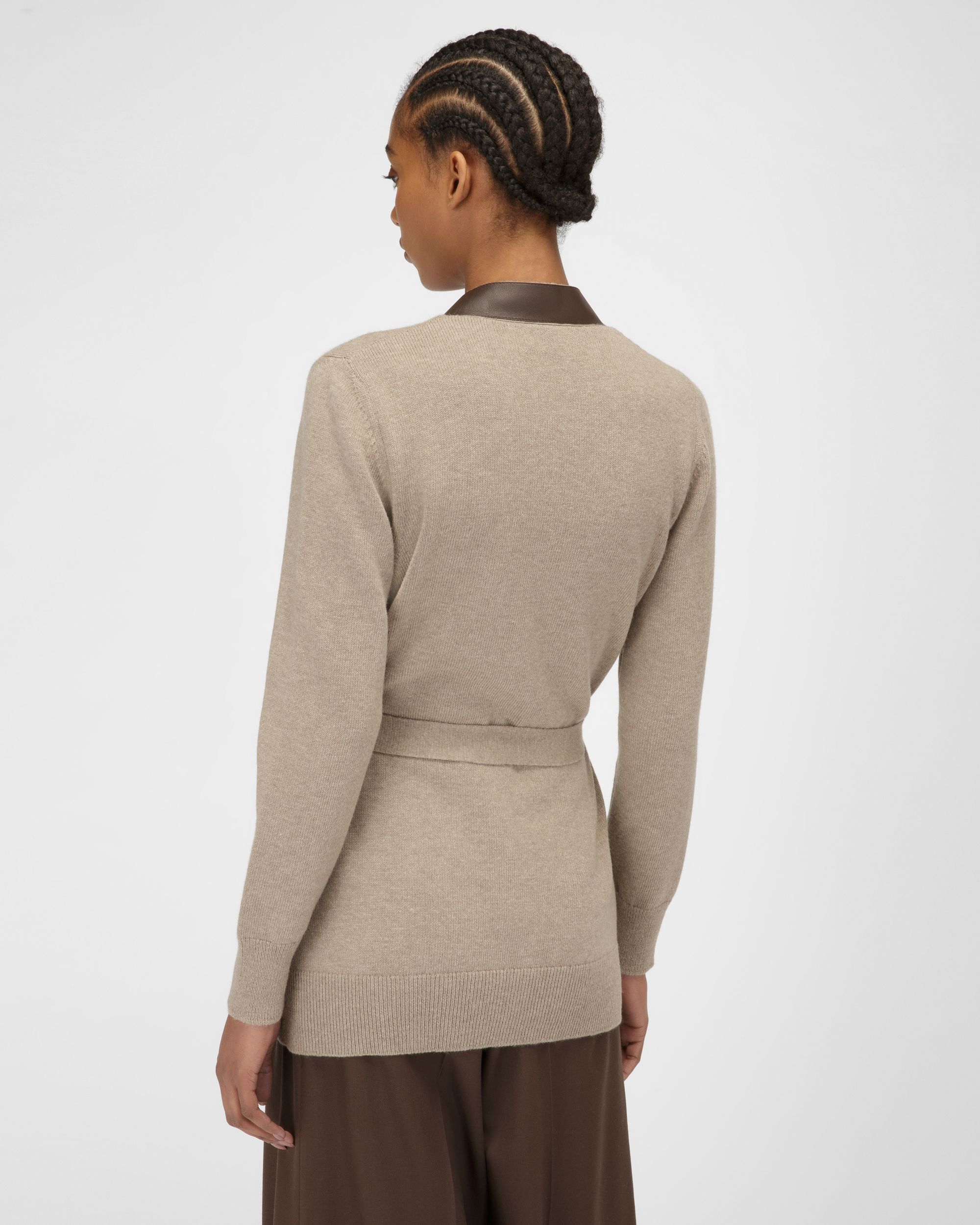 Cardigan Con Cintura Di Lana Beige - Donna - Bally - 03