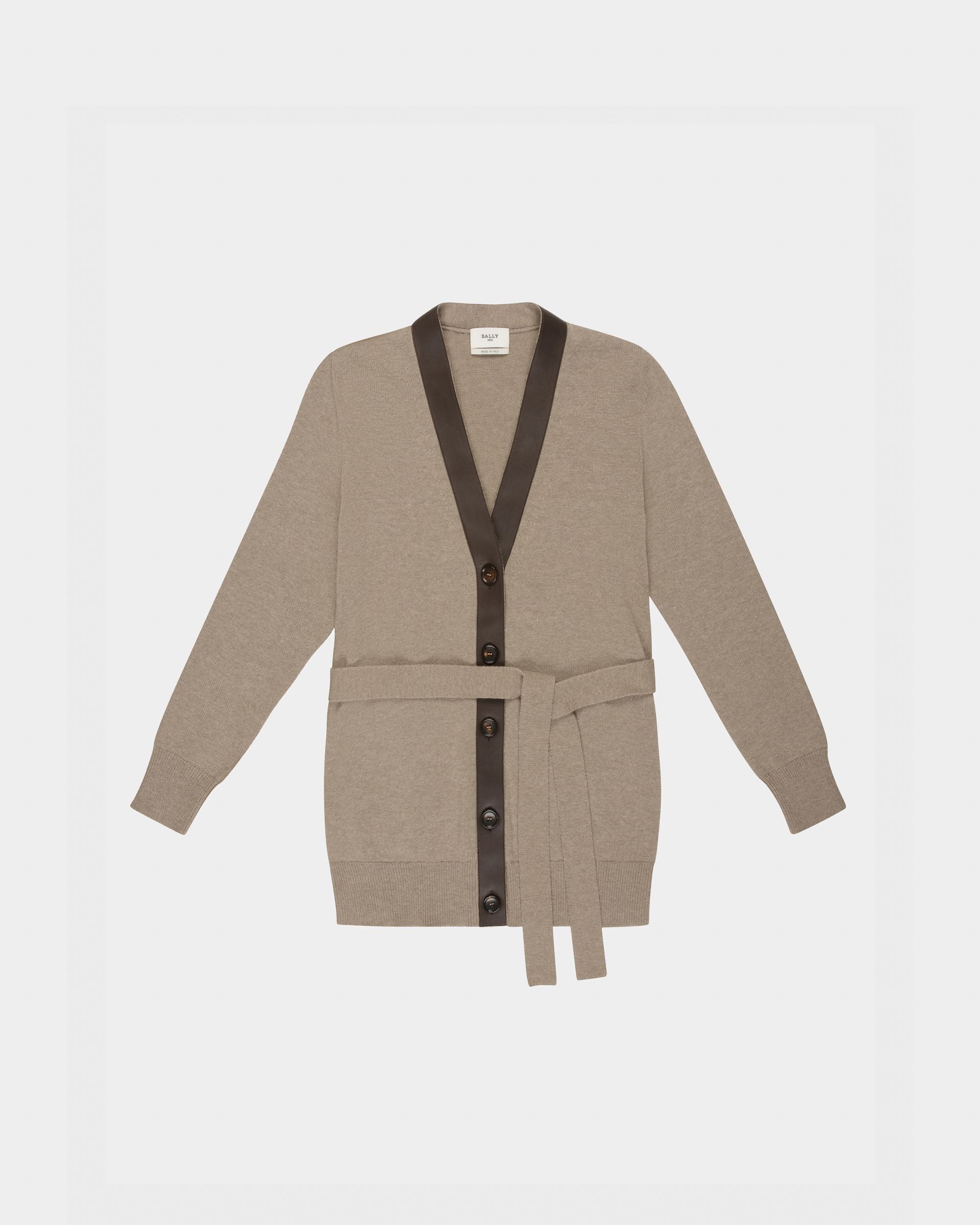 Cardigan Con Cintura Di Lana Beige - Donna - Bally - 04
