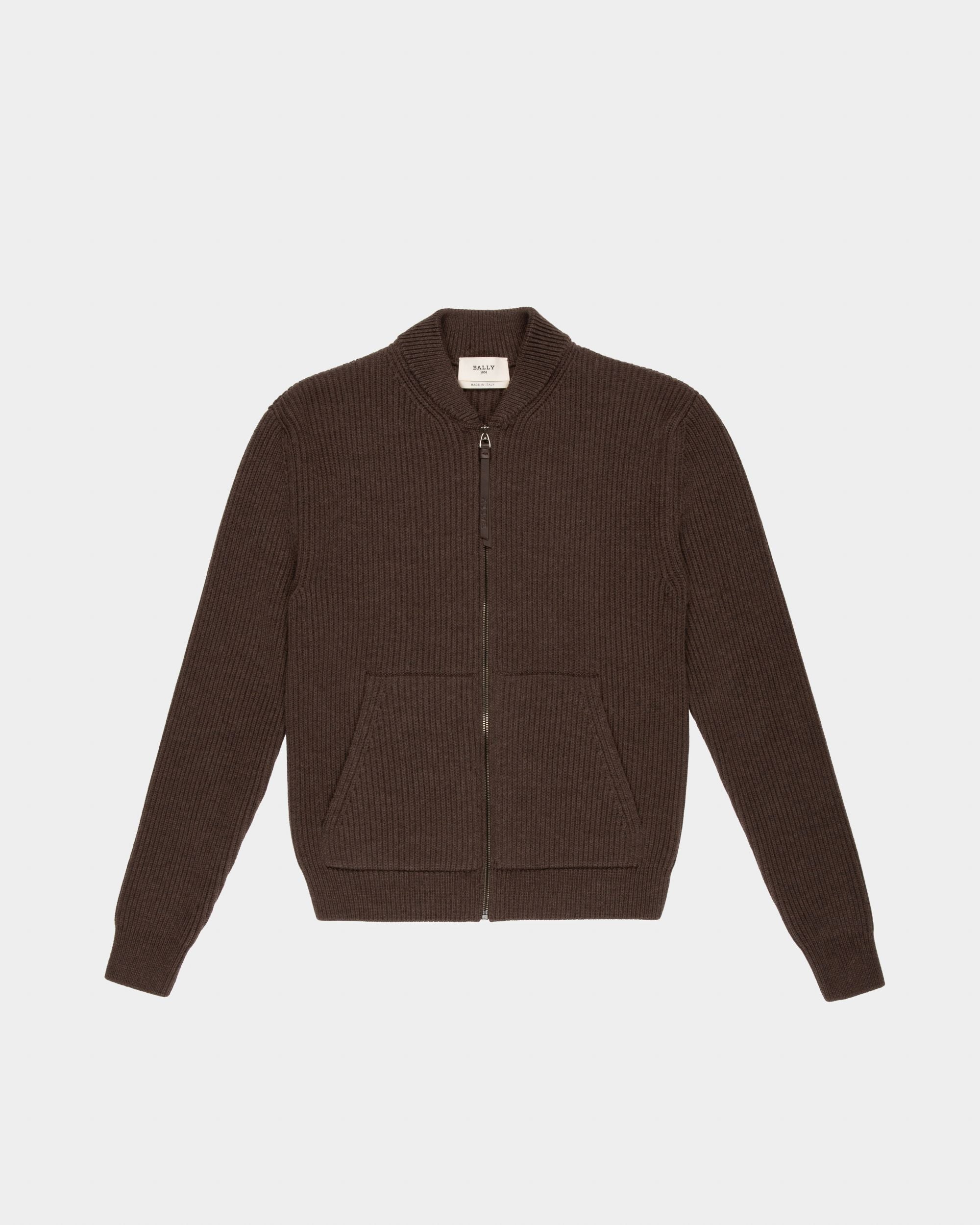 Bomber Lavorato A Coste Di Lana Verde Militare - Donna - Bally - 05