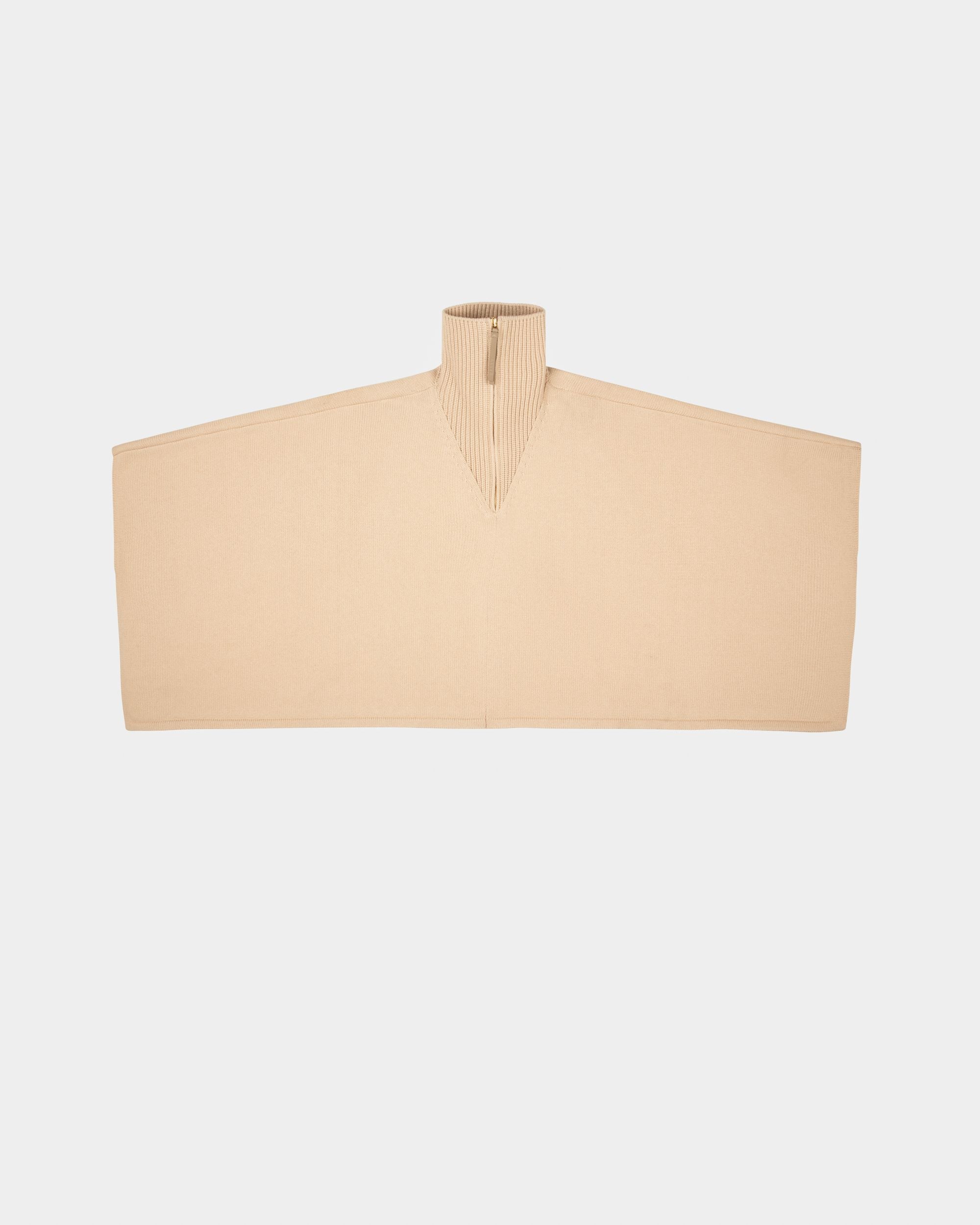 Cappa Con Collo A Coste In Misto Lana E Cashmere Colore Beige - Donna - Bally - 02