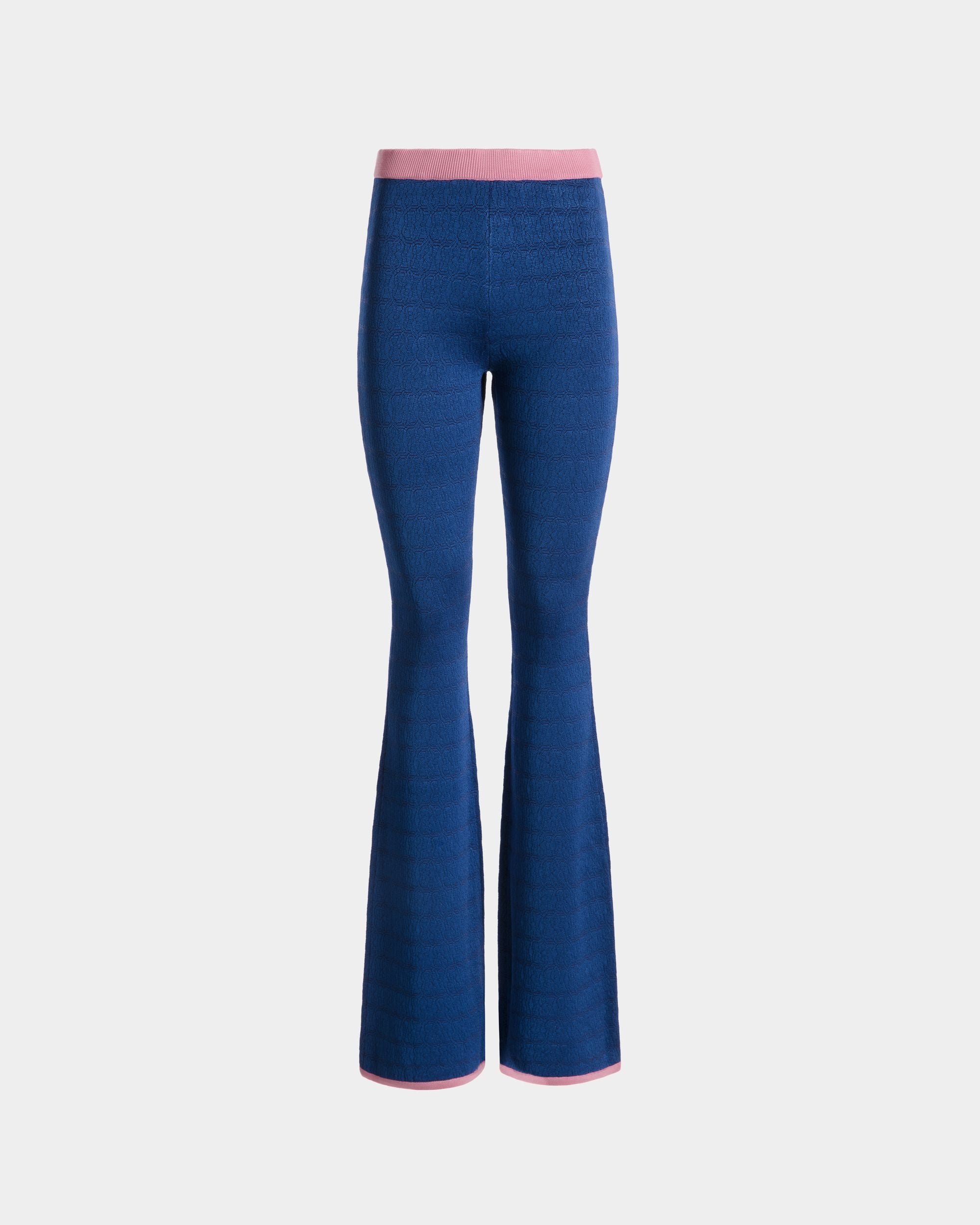 Pantalone Svasato In Maglia Di Viscosa Blu - Donna - Bally - 01