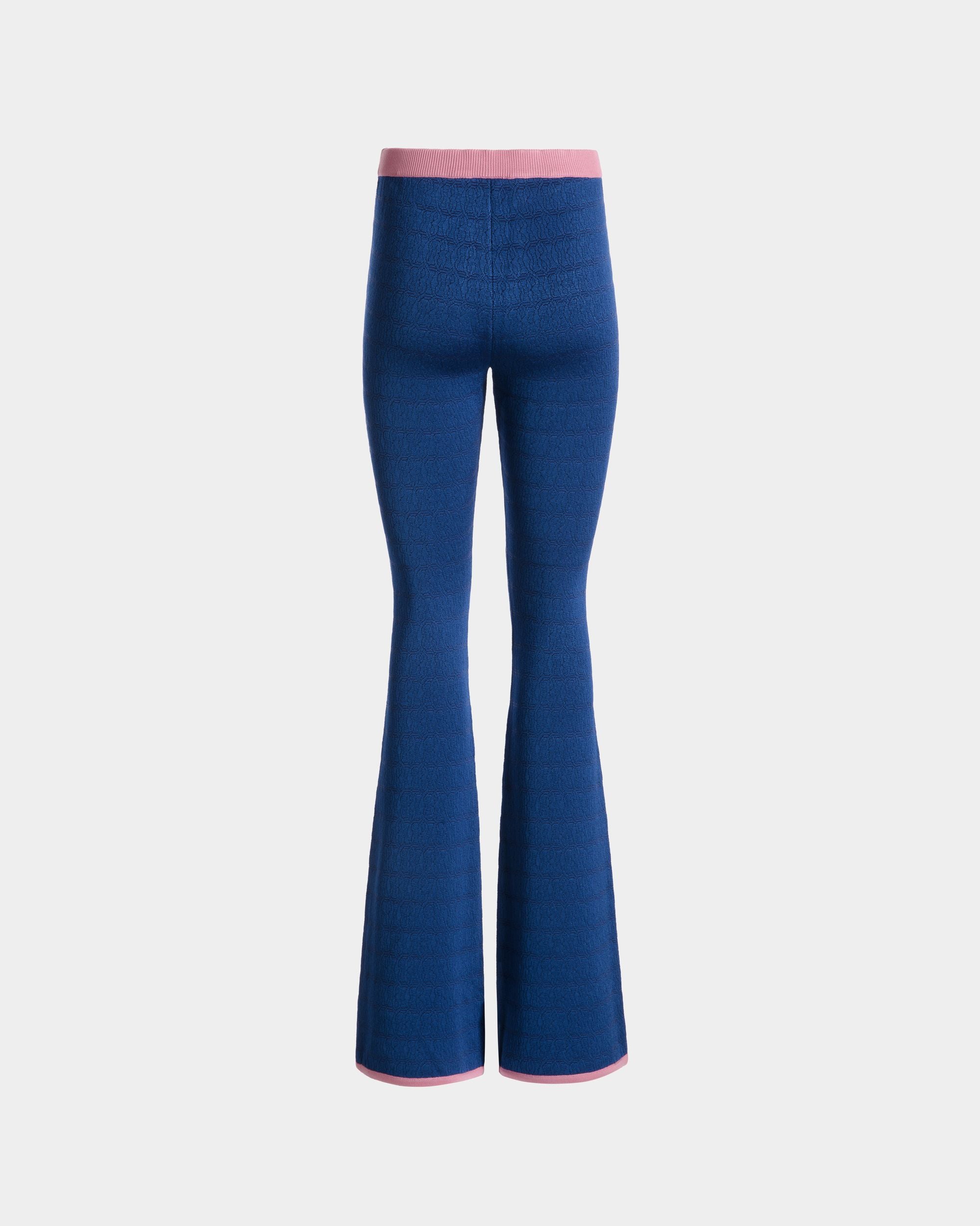 Pantalone Svasato In Maglia Di Viscosa Blu - Donna - Bally - 03