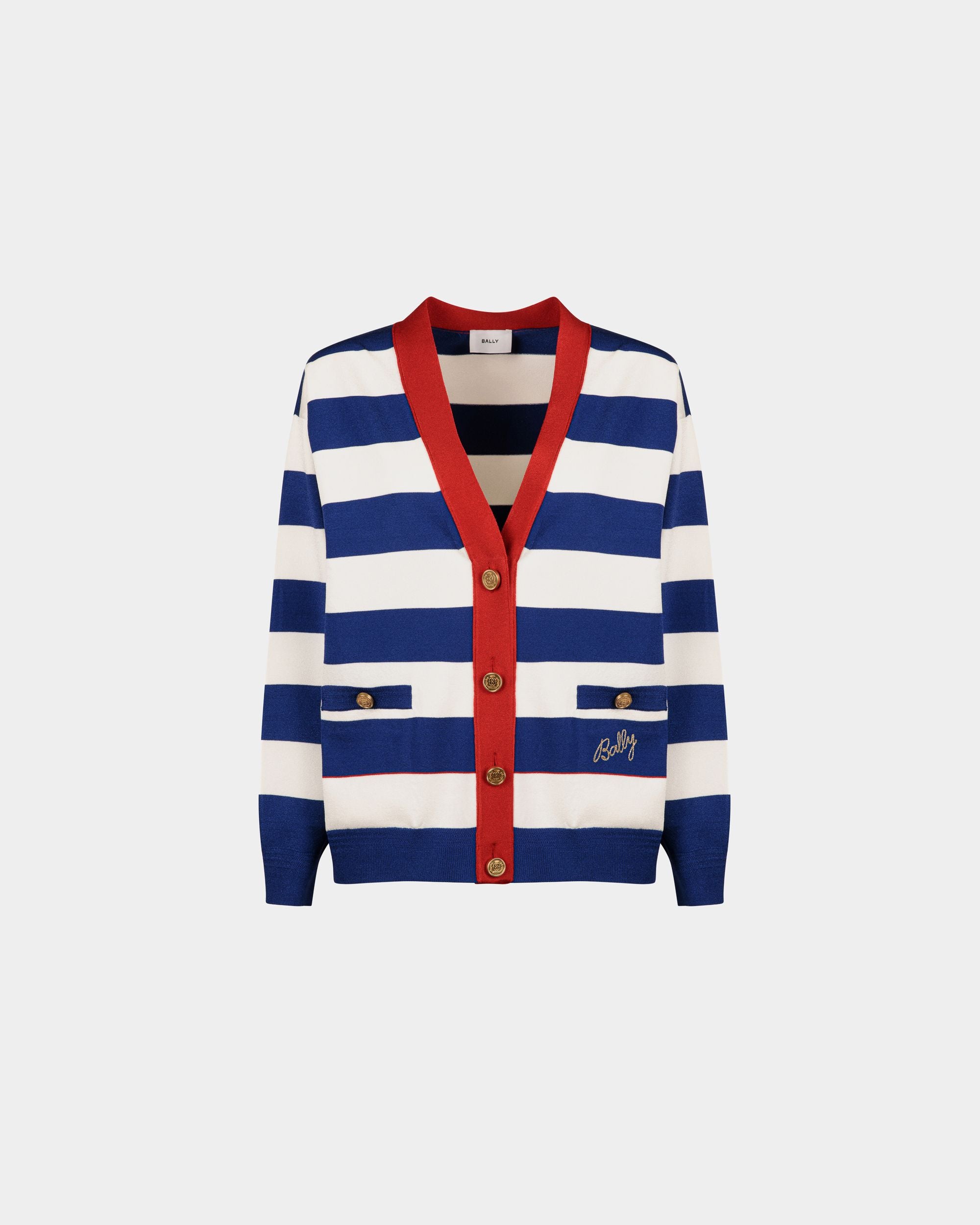 Cardigan A Righe Bianche E Blu - Donna - Bally - 01
