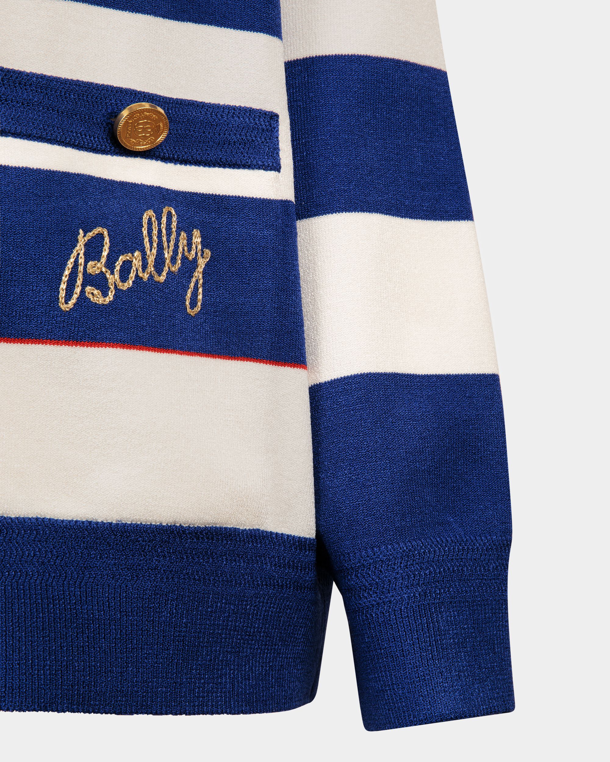 Cardigan A Righe Bianche E Blu - Donna - Bally - 02