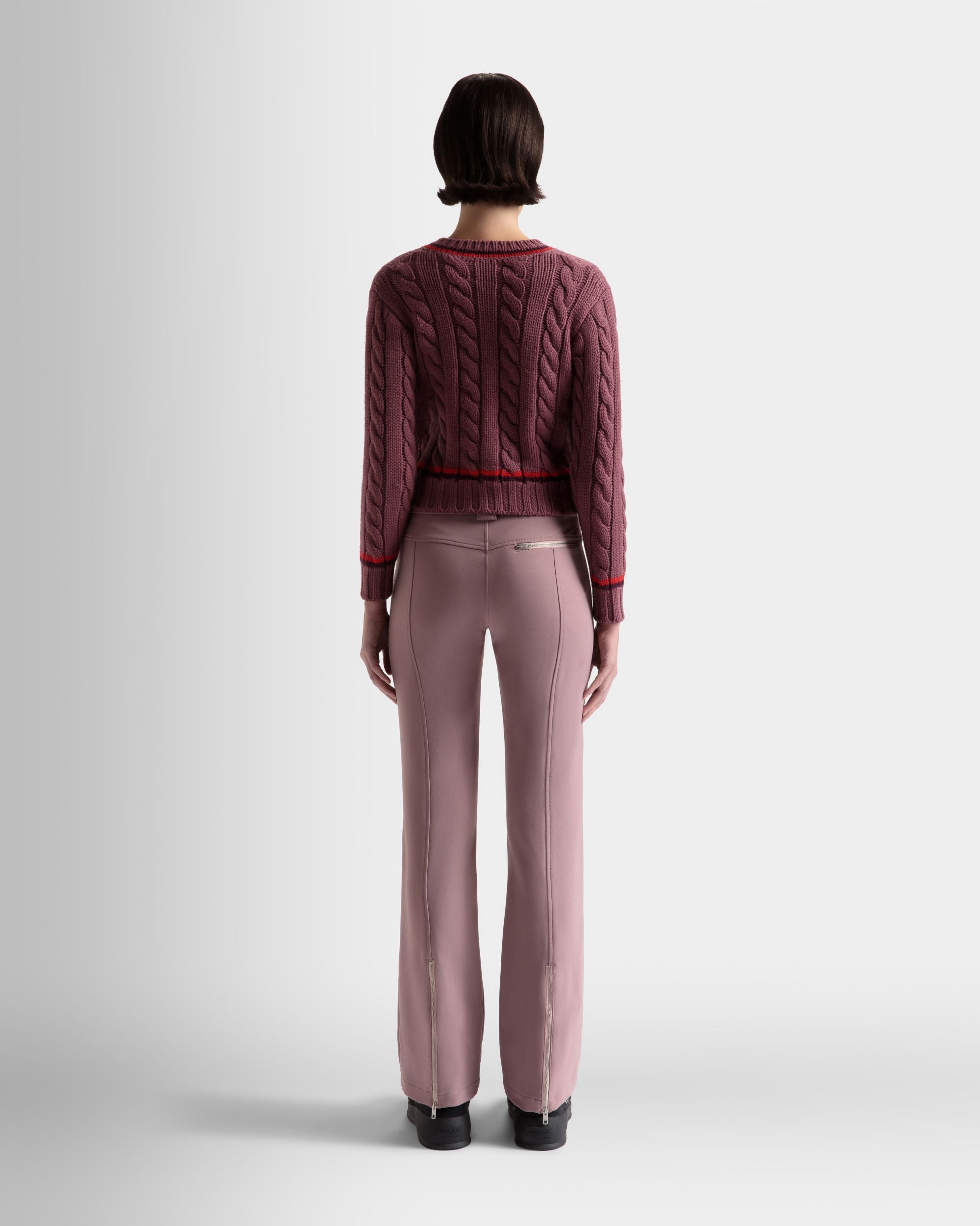 Maglione Con Scollo A V In Lana Rosa Chiaro - Donna - Bally - 06