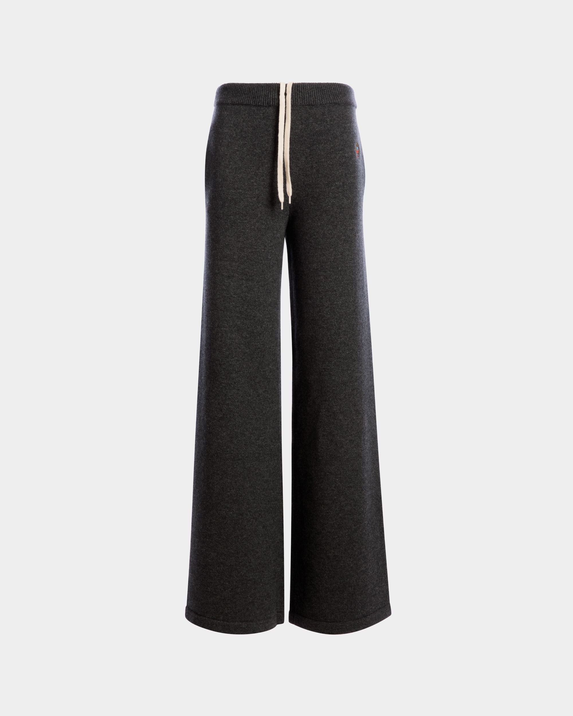 Pantalone In Maglia Di Lana E Cachemire Grigio Scuro - Donna - Bally - 01