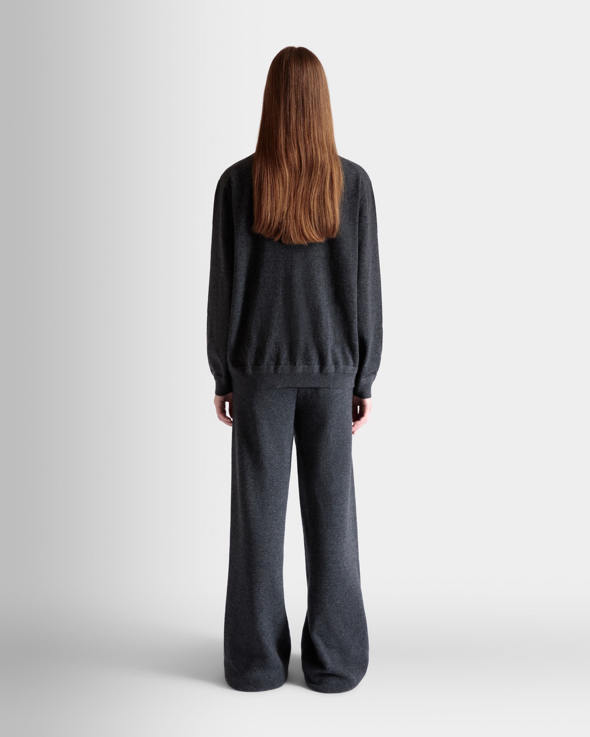 Pantalone In Maglia Di Lana E Cachemire Grigio Scuro - Donna - Bally - 07