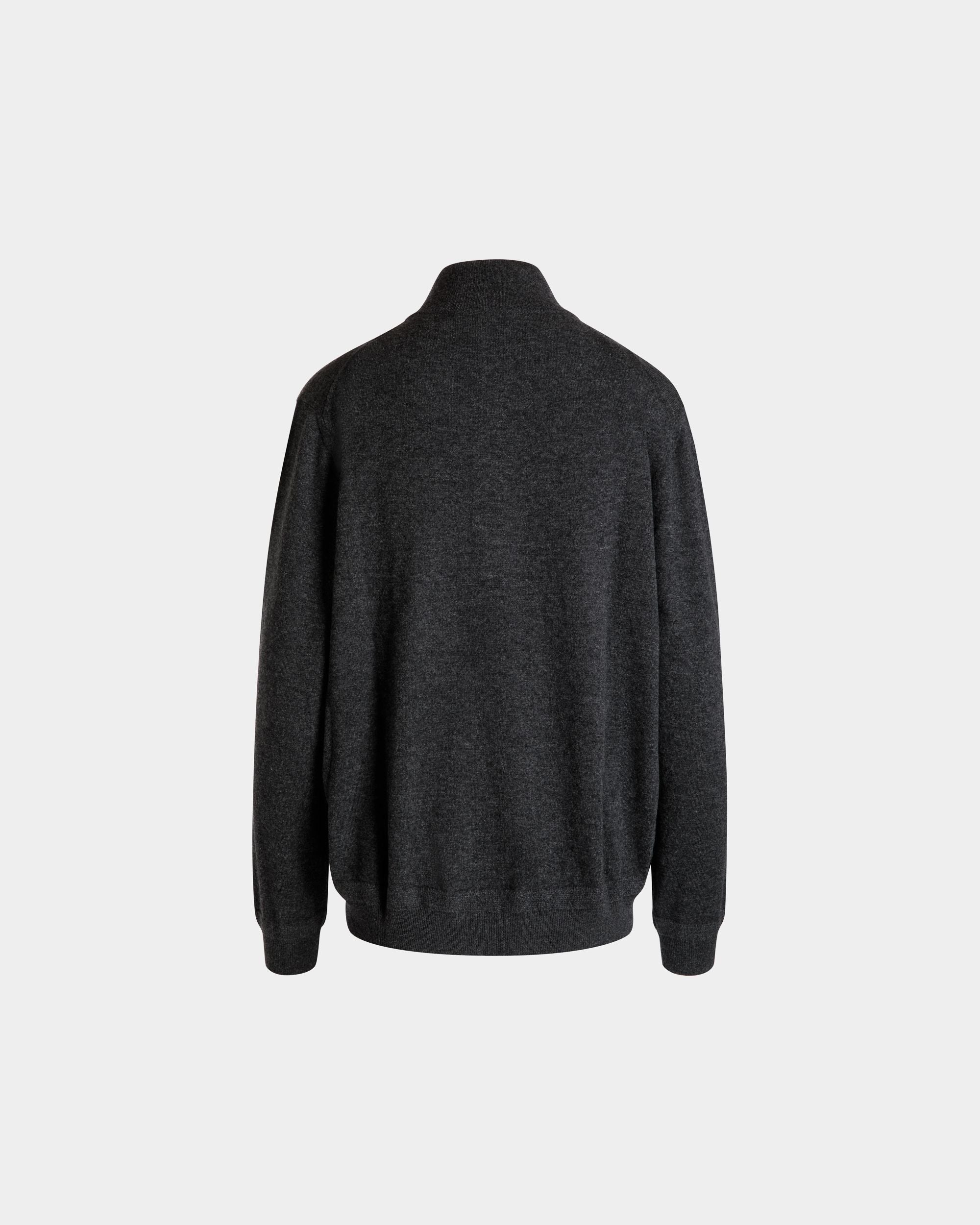 Maglione Con Zip Corta In Lana E Cachemire Grigio Scuro - Donna - Bally - 08