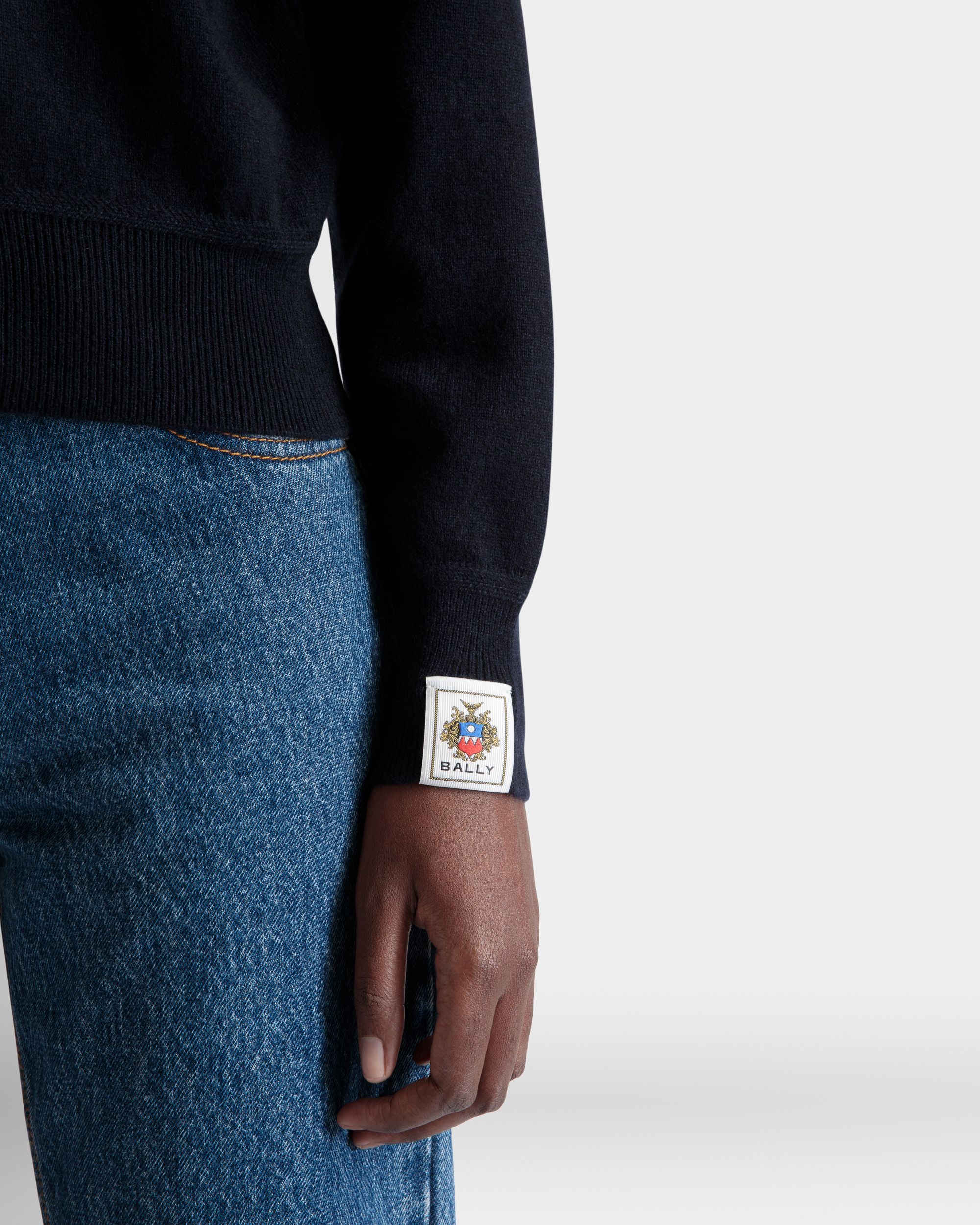 Cardigan In Cachemire Navy Blue - Donna - Bally - 04
