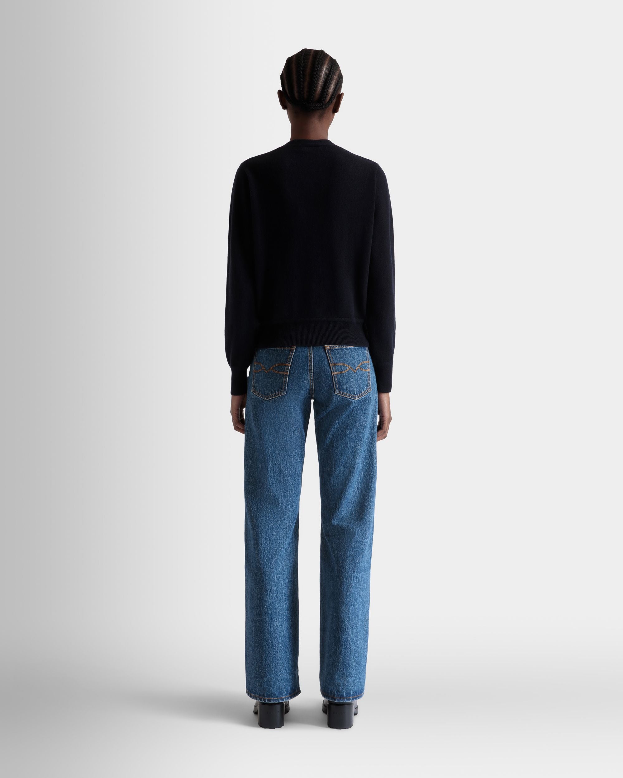 Cardigan In Cachemire Navy Blue - Donna - Bally - 07