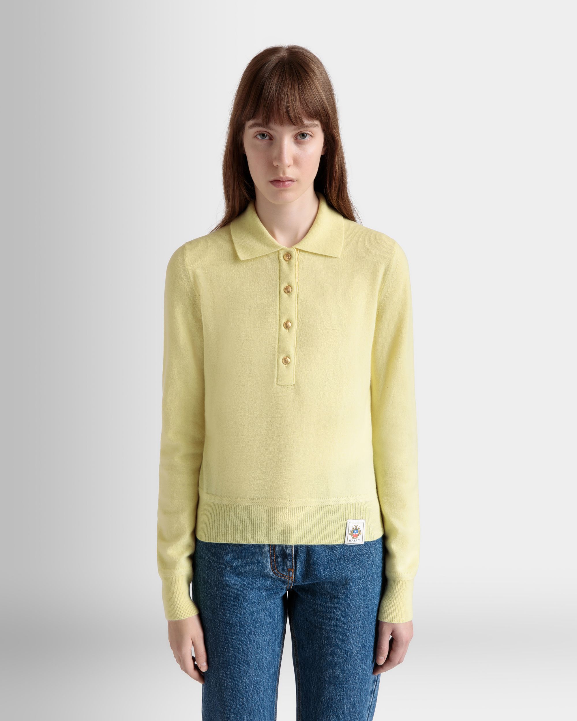 Polo In Cachemire Cream Lavorato A Maglia - Donna - Bally - 03