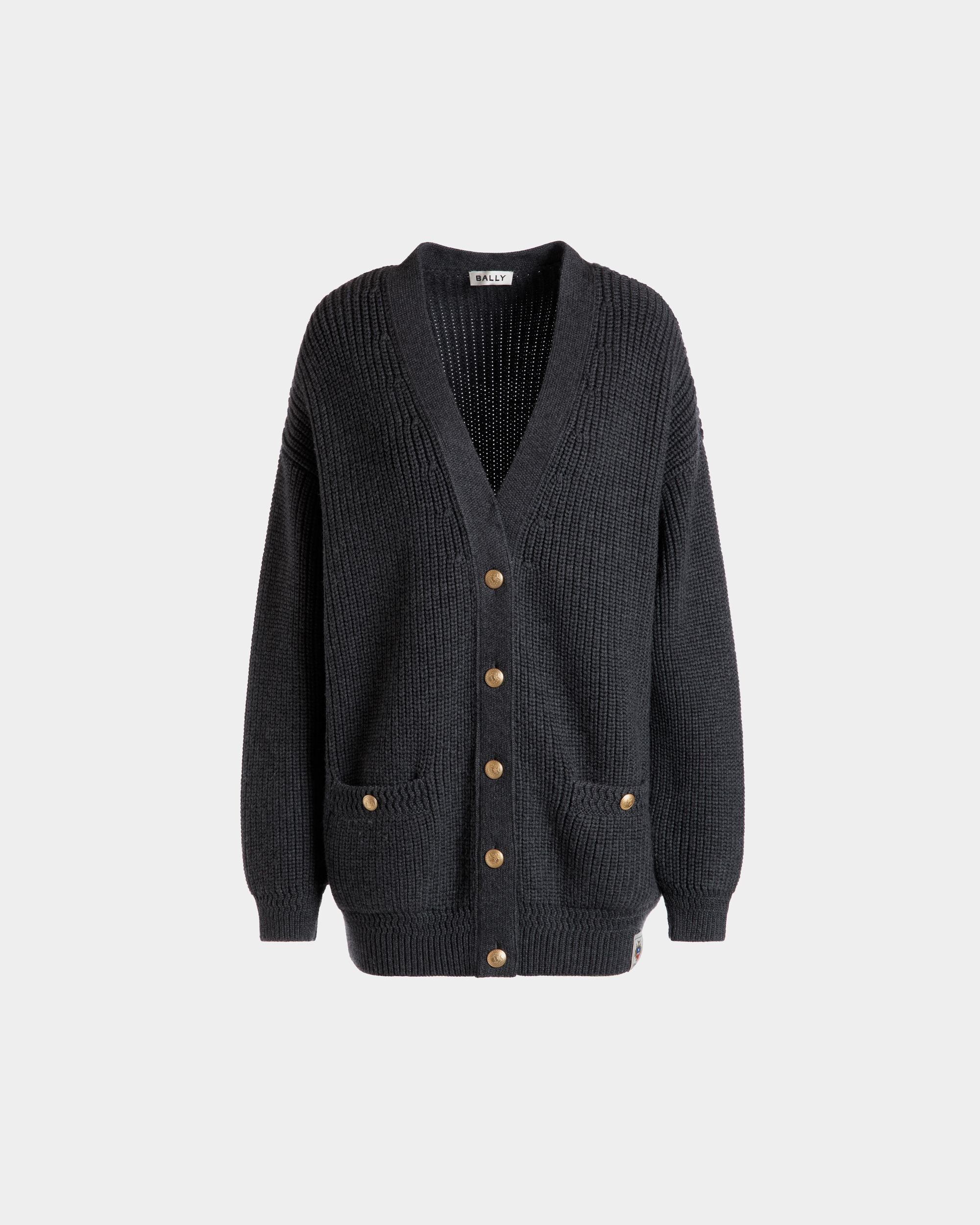 Cardigan In Lana Grigio Scuro - Donna - Bally - 01