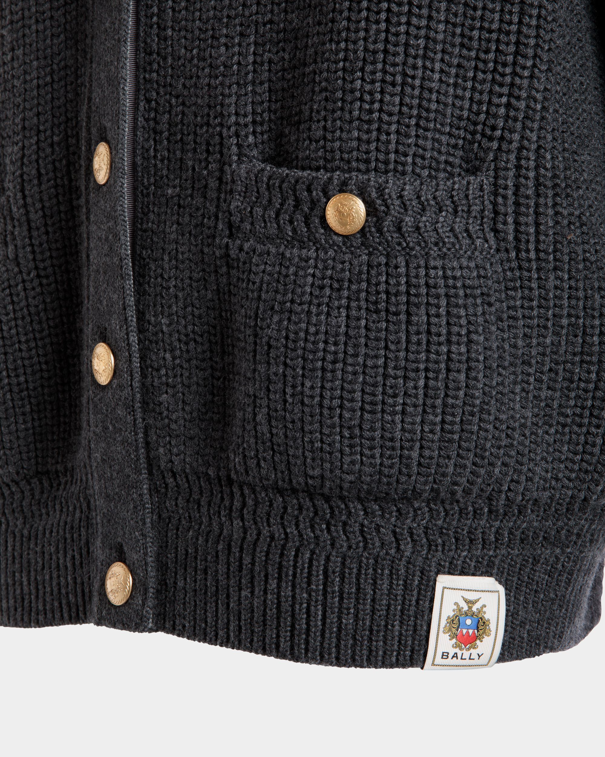 Cardigan In Lana Grigio Scuro - Donna - Bally - 05